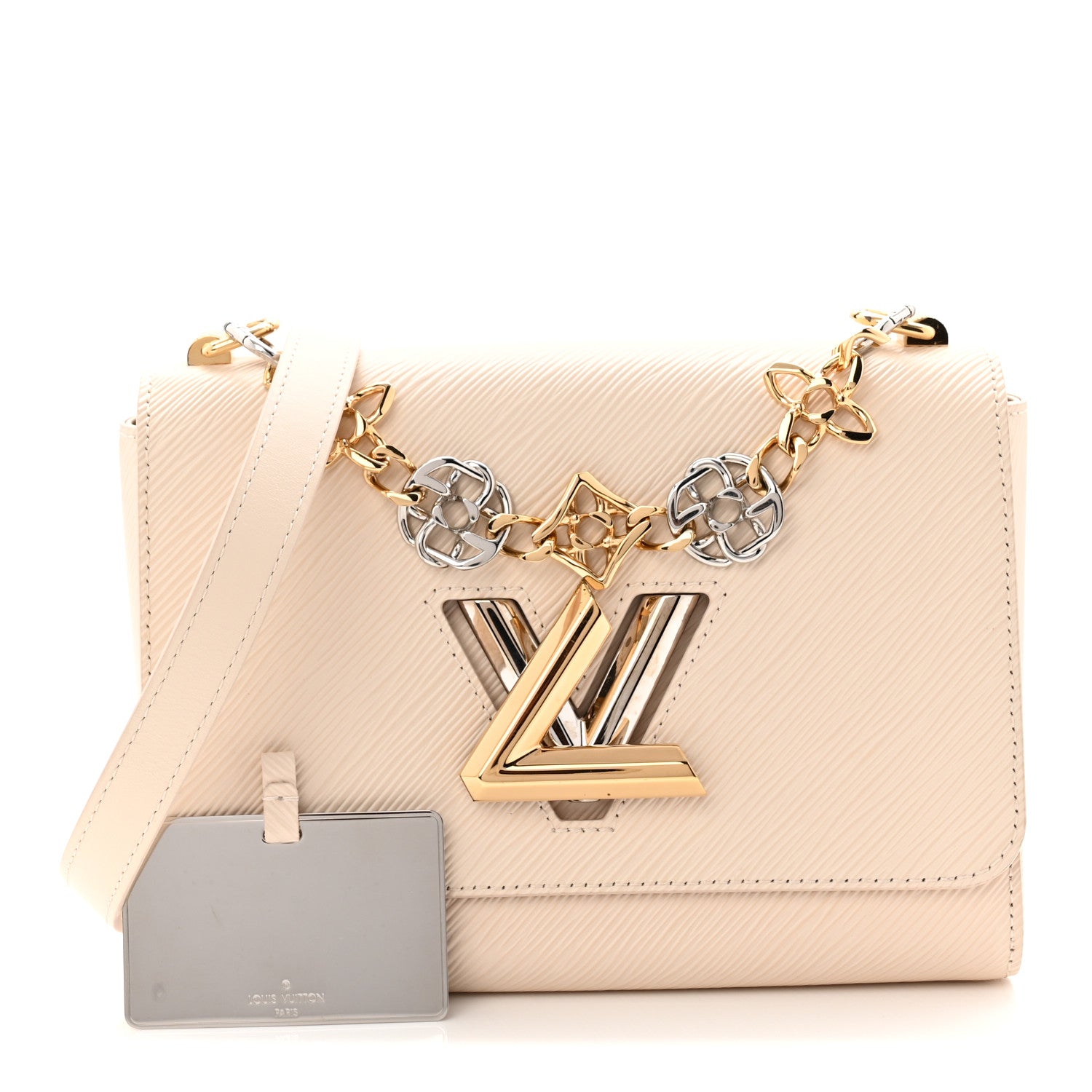 Epi Twist Flowers Chain Shoulder Bag MM Quartz