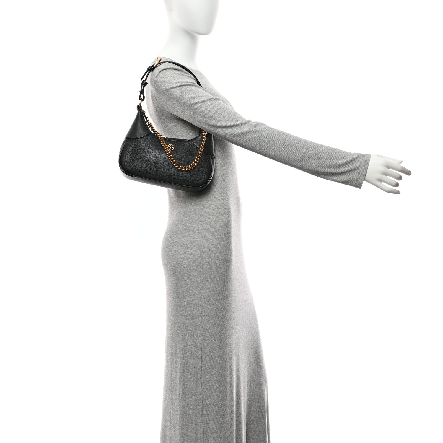 Goatskin Small Aphrodite Shoulder Bag Black