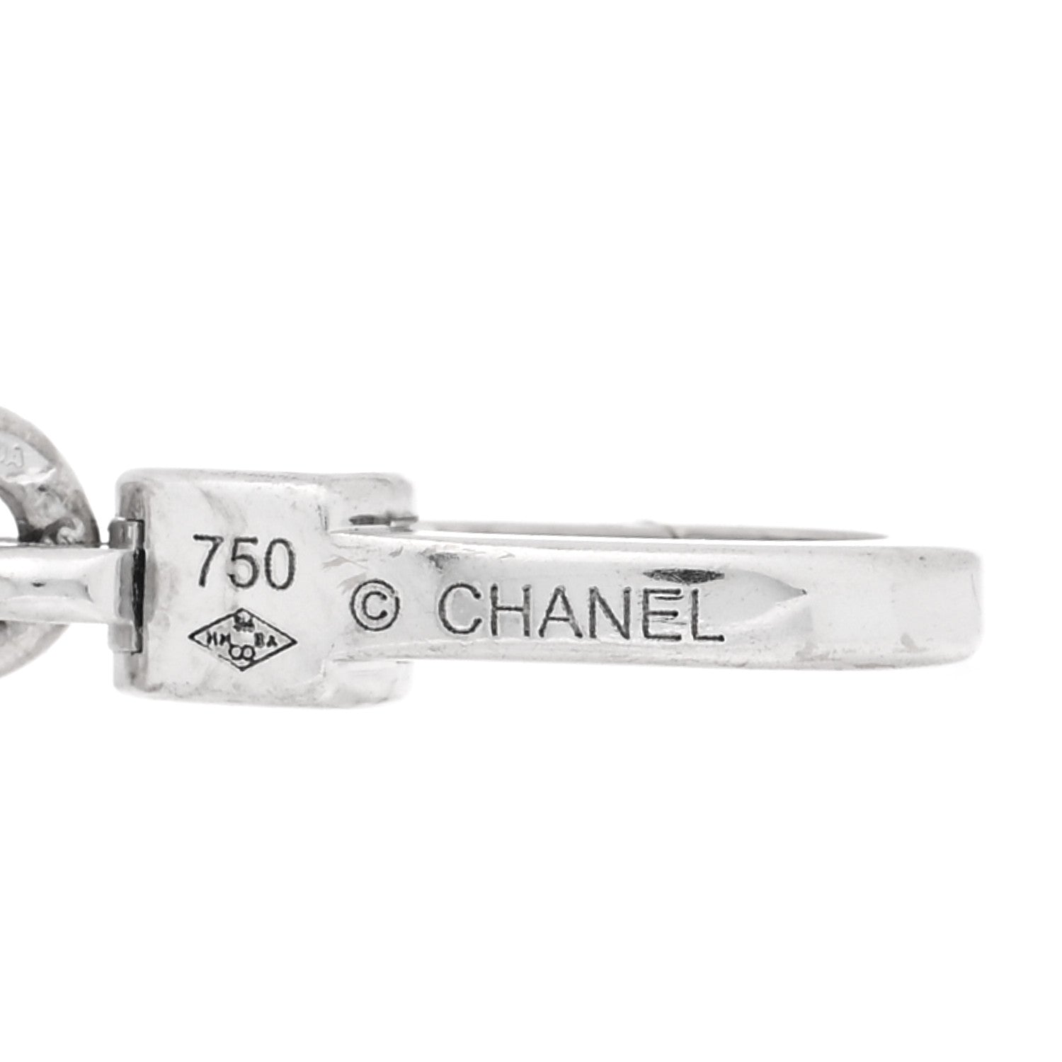 18K White Gold Diamond C Charm