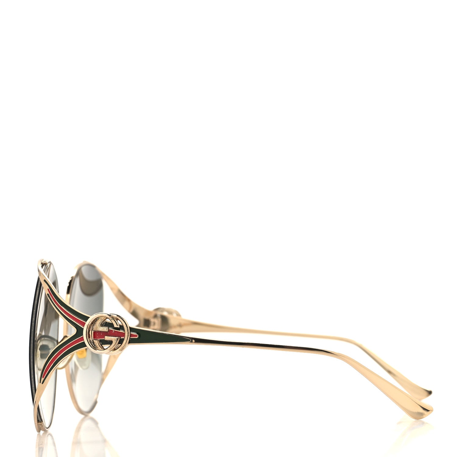 Metal Oversized Round Frame GG0225S Sunglasses Gold