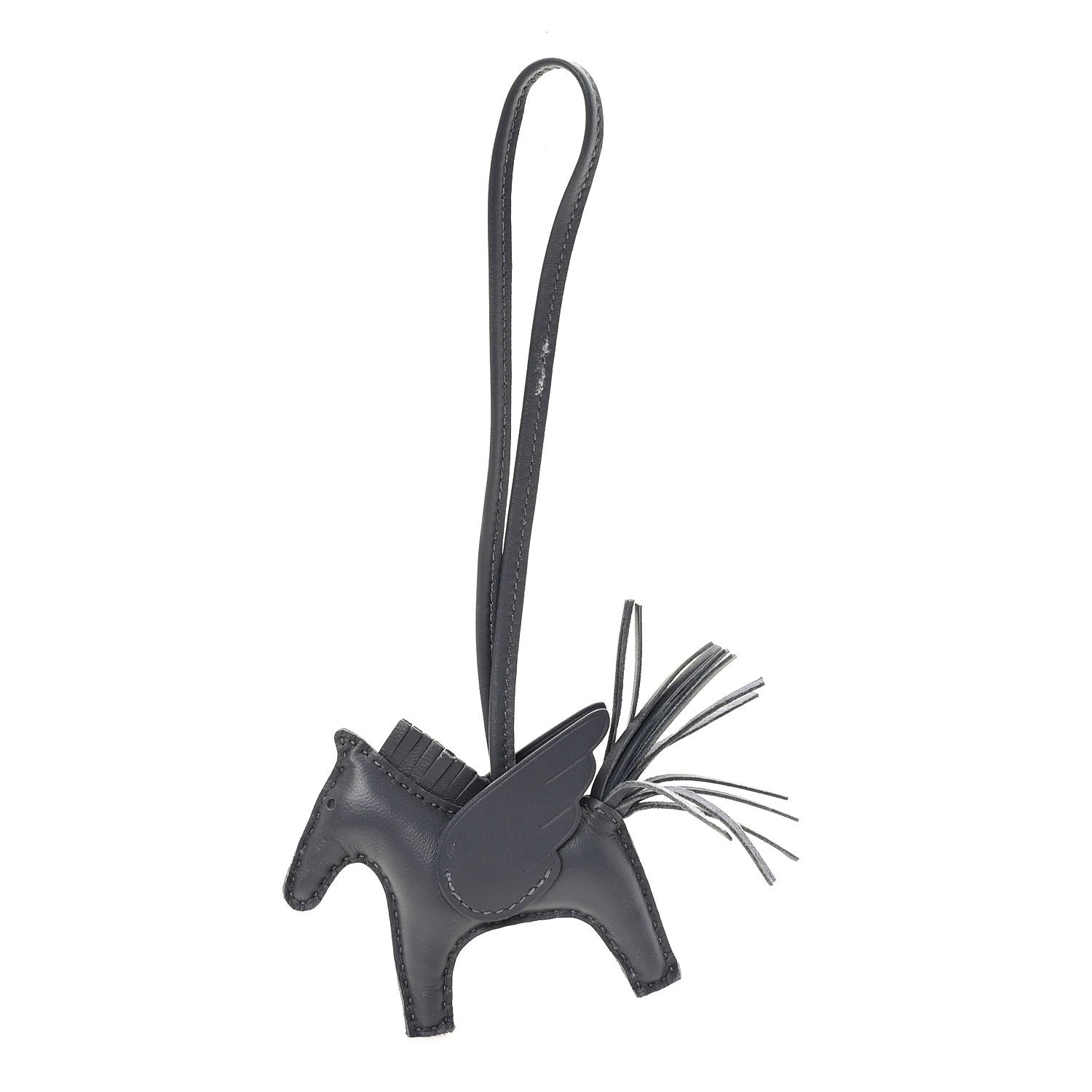 Milo Lambskin Grigri Rodeo Pegase Horse Bag Charm PM Ardoise