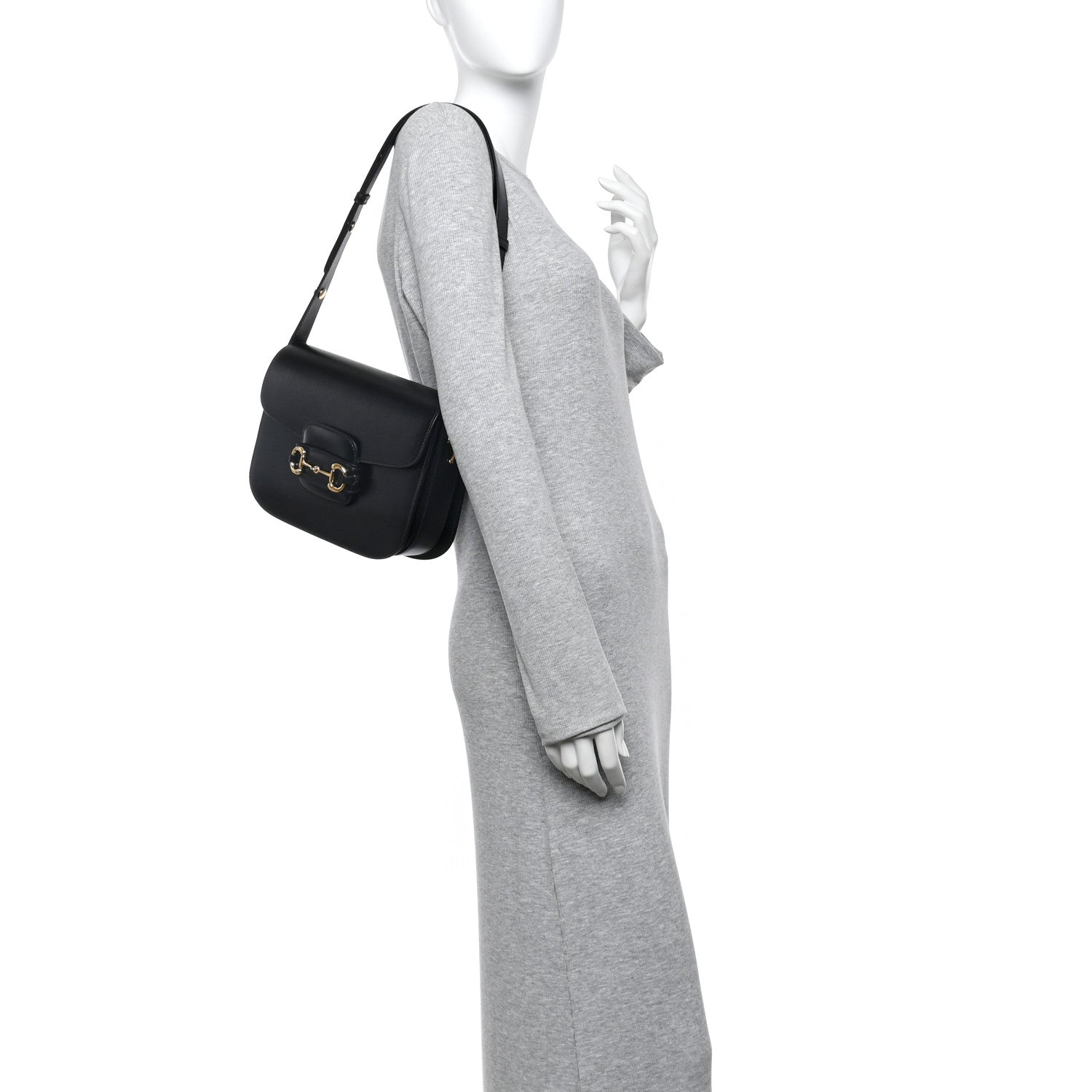 Azalea Calfskin Horsebit 1955 Shoulder Bag Black