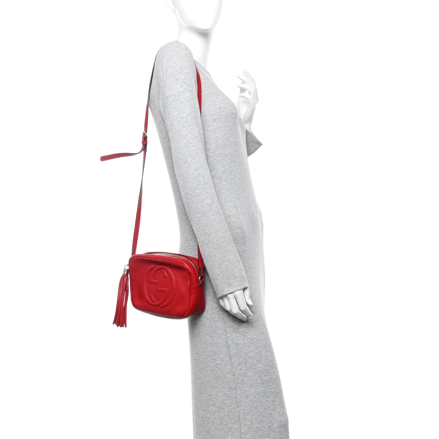 Pebbled Calfskin Small Soho Disco Bag Tabasco Red
