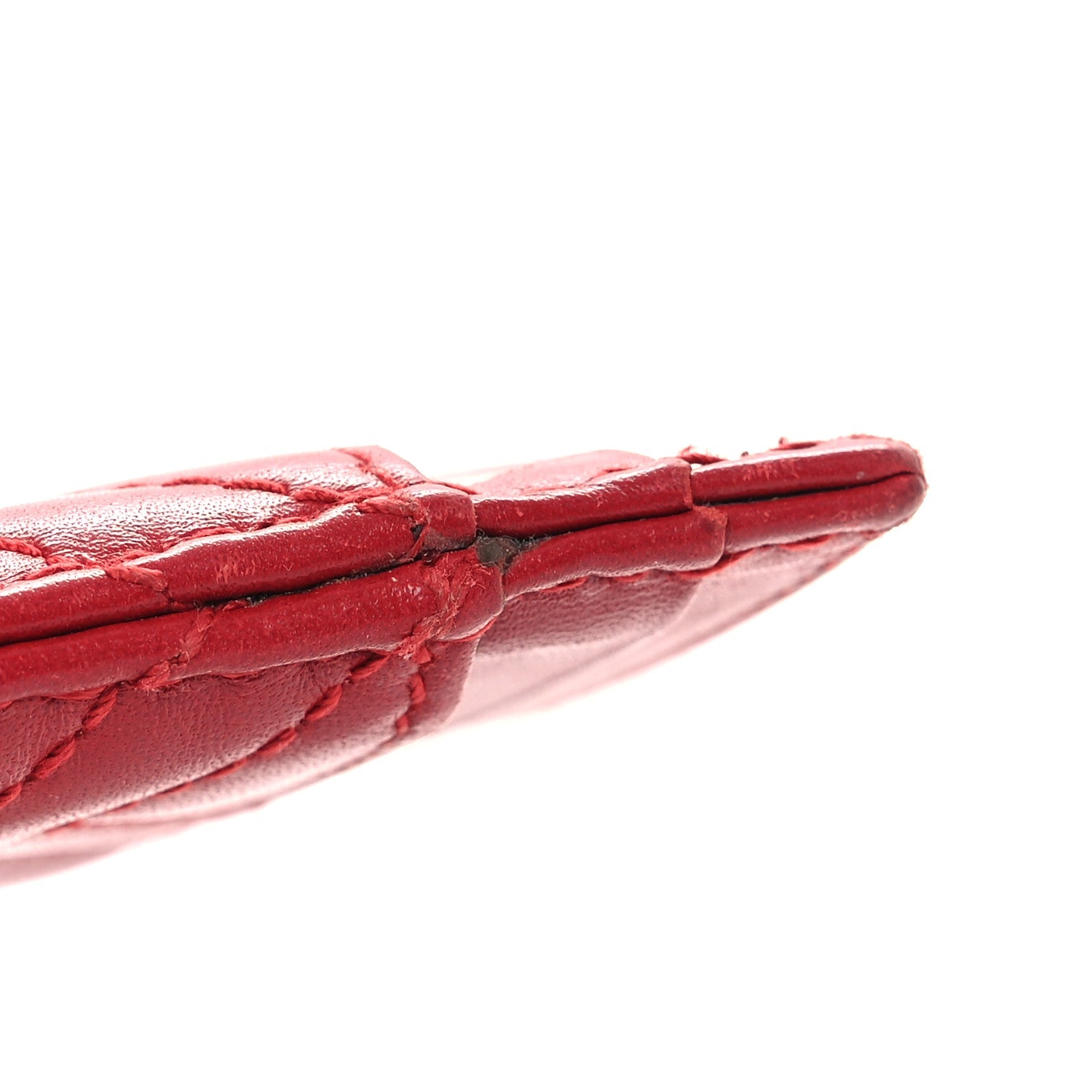 Calfskin Matelasse GG Marmont Card Holder Hibiscus Red