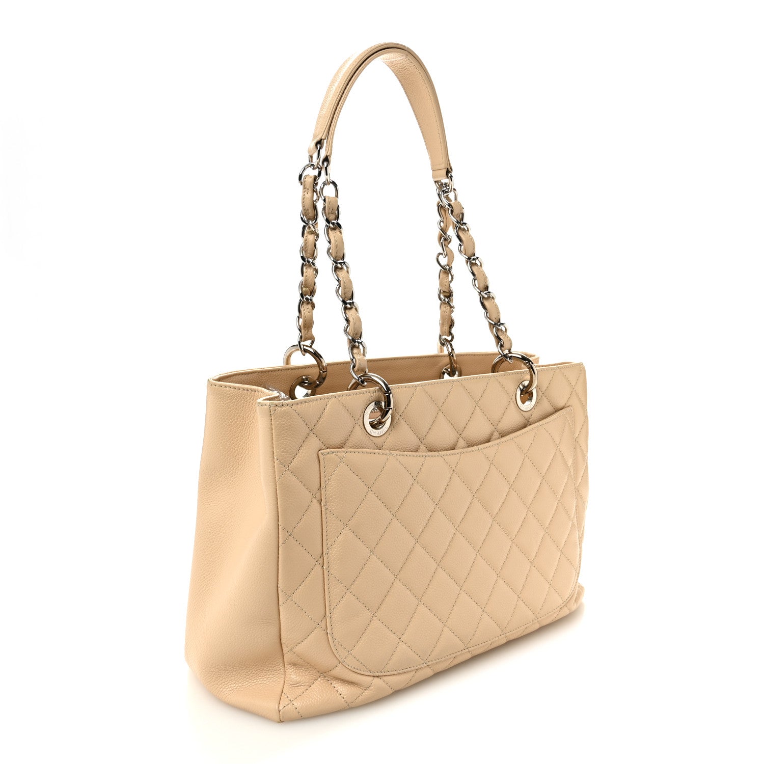 Caviar Quilted Grand Shopping Tote GST Beige