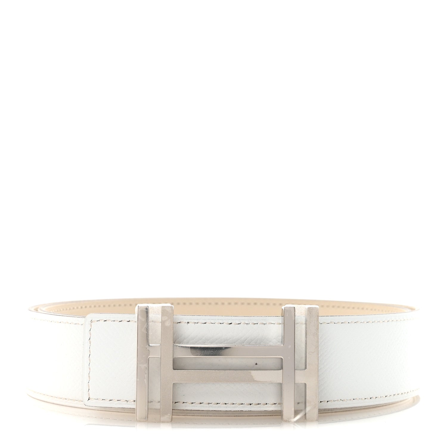 Swift Epsom 32mm Au Carre H Belt 90 36 Craie White