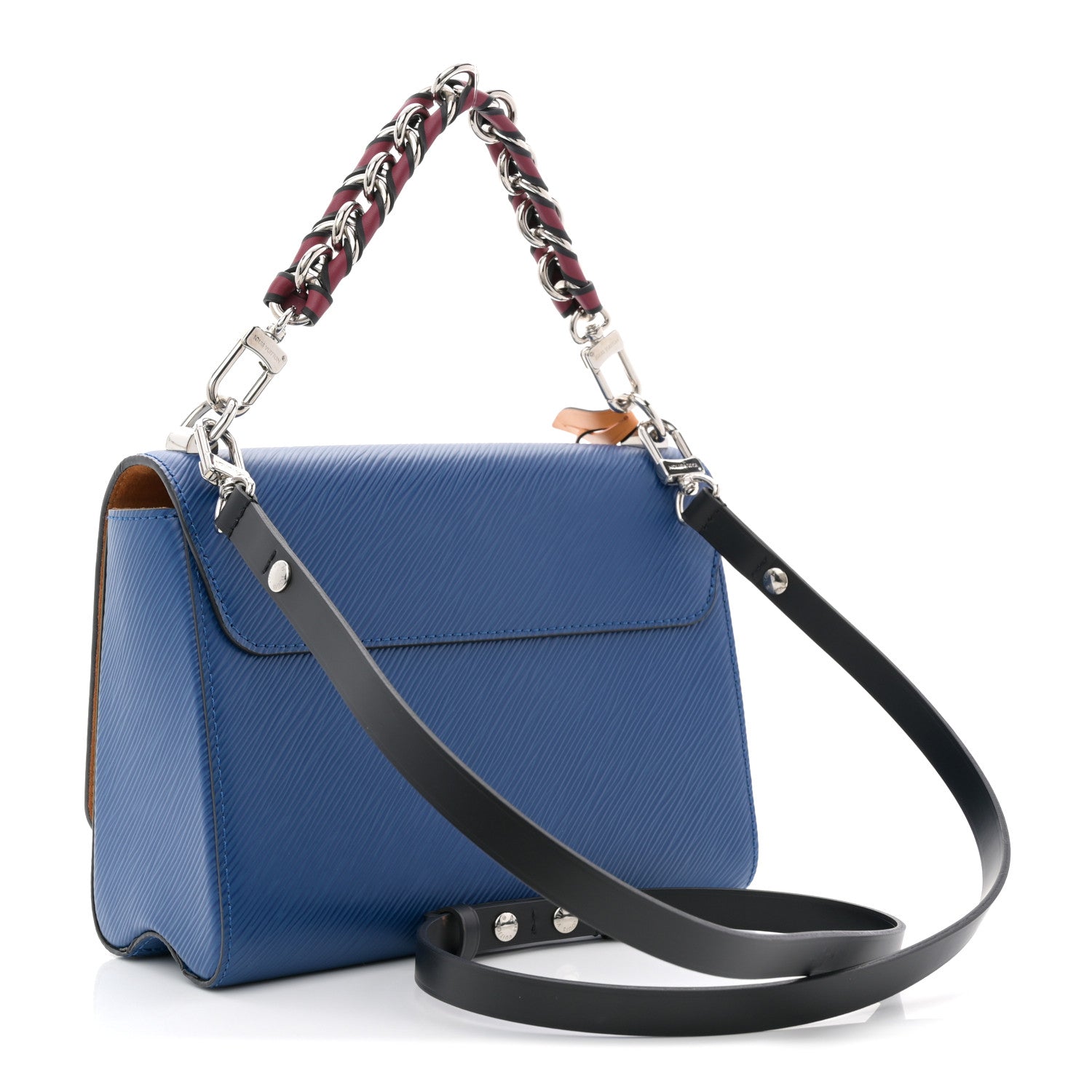 Epi Twist Braided Strap Shoulder Bag MM Bleu Roi