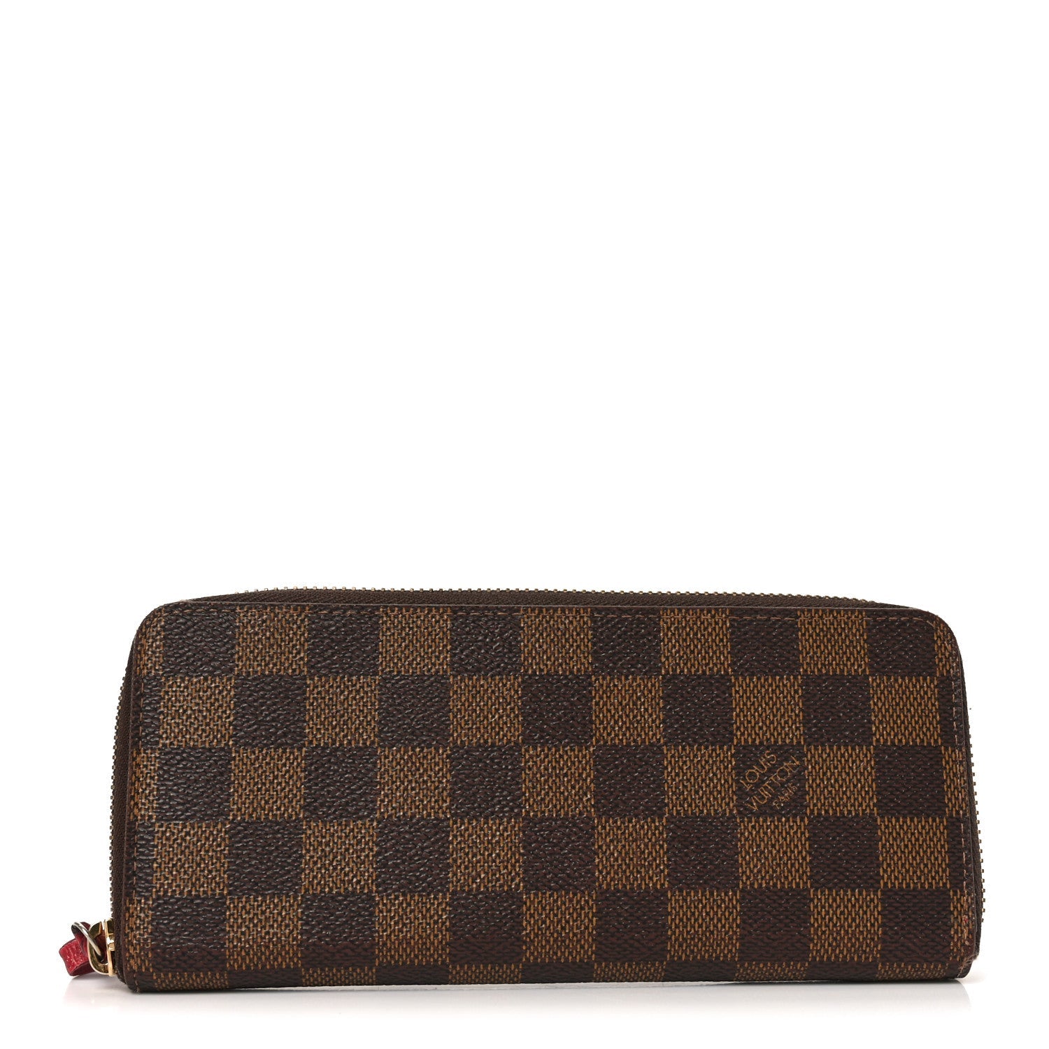 Damier Ebene Clemence Wallet Cherry