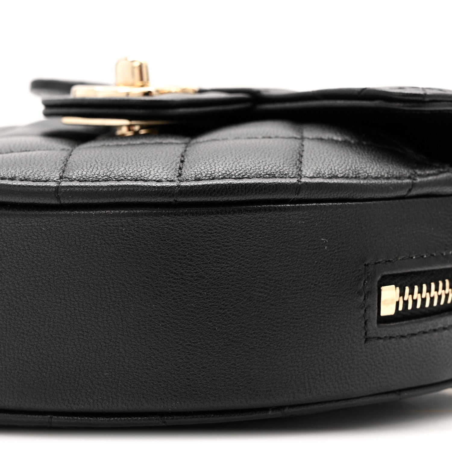 Lambskin Quilted CC In Love Heart Clutch With Chain Black