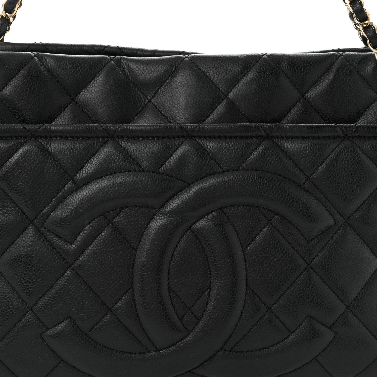 Caviar Quilted Timeless CC Soft Tote Black