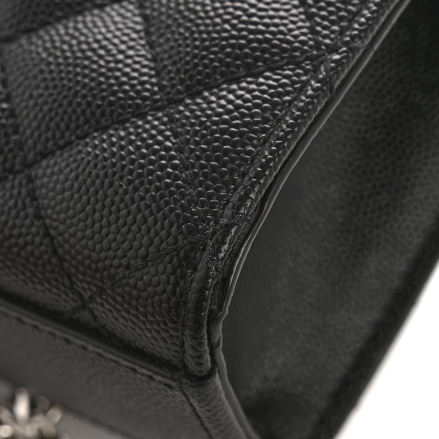 Grain De Poudre Textured Mixed Matelasse Triquilt Small Monogram Satchel Black