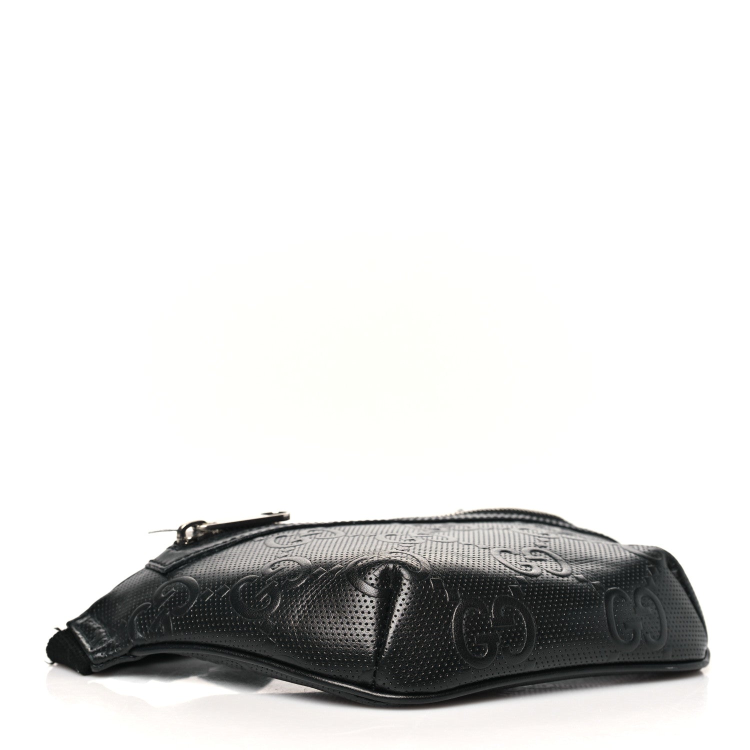Calfskin GG Tennis Embossed Belt Bag Black