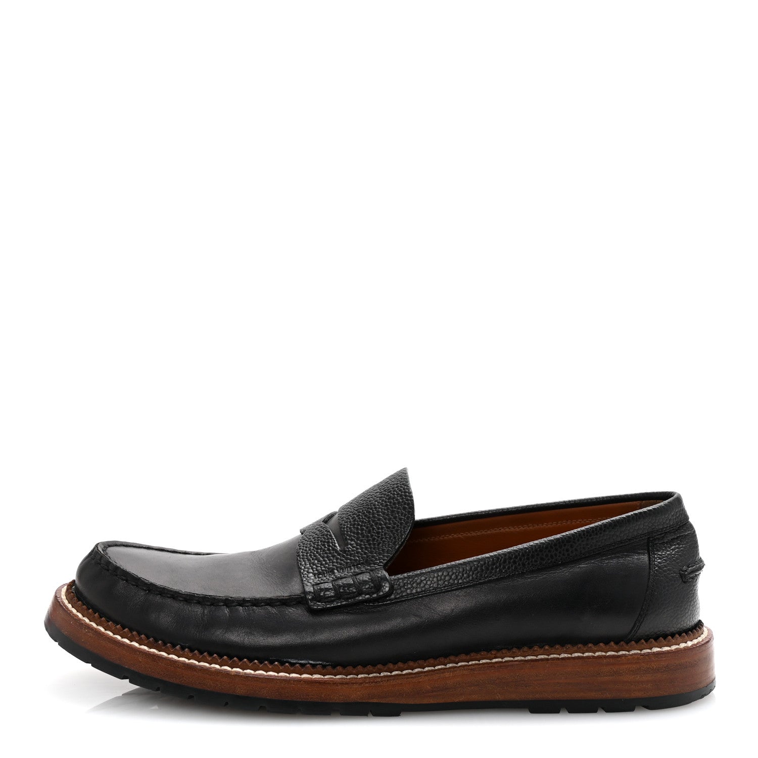 Calfskin Mens Loafers 9.5 Black