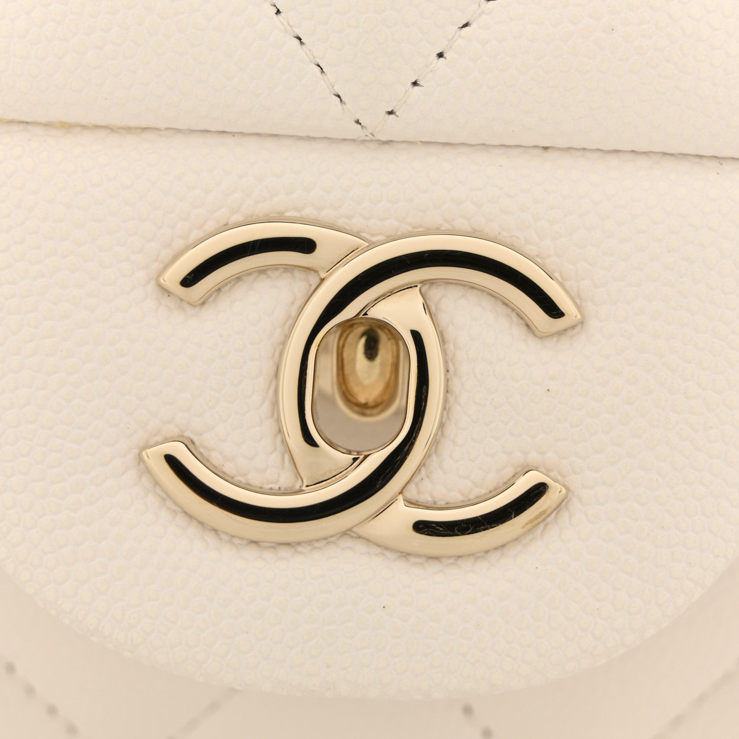 Caviar Quilted Jumbo Double Flap White