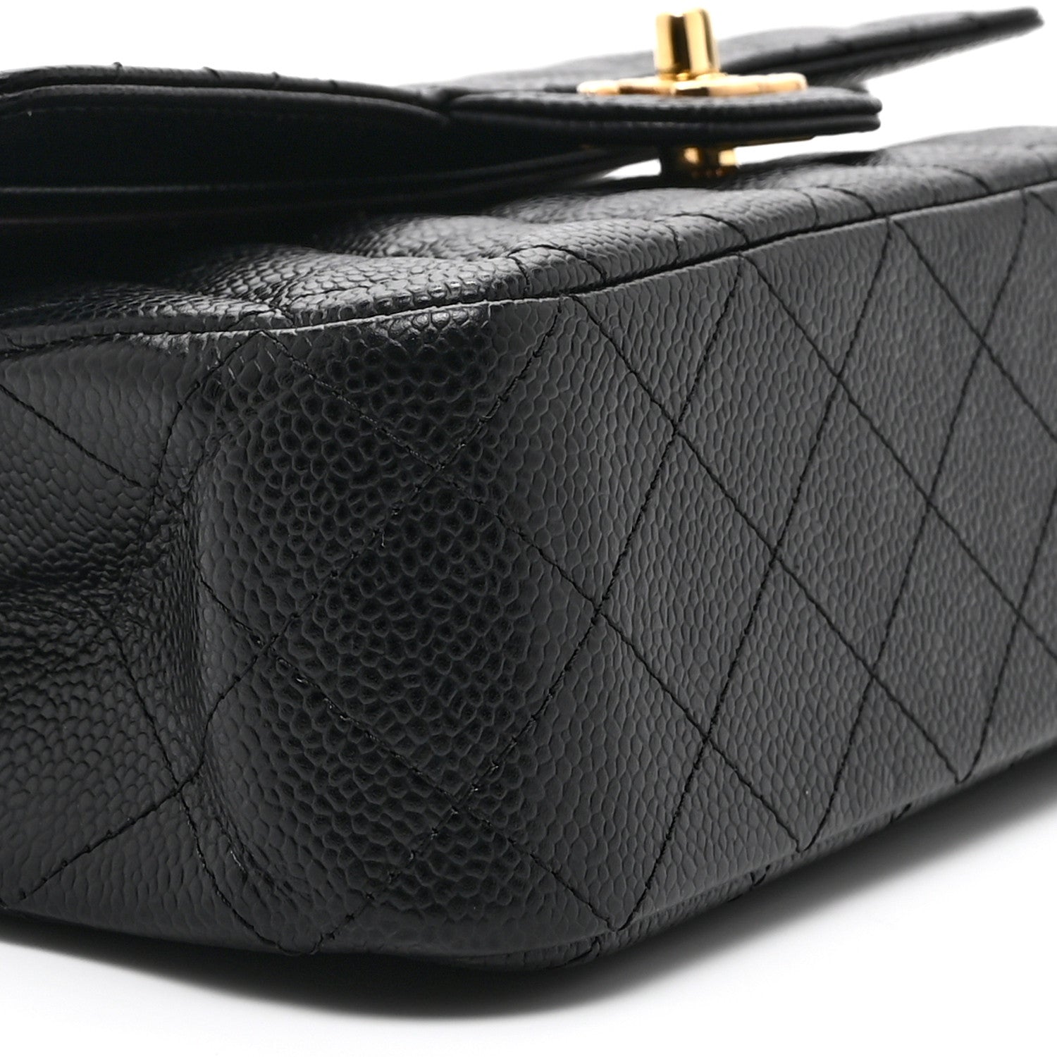 Caviar Quilted Medium Double Flap Black