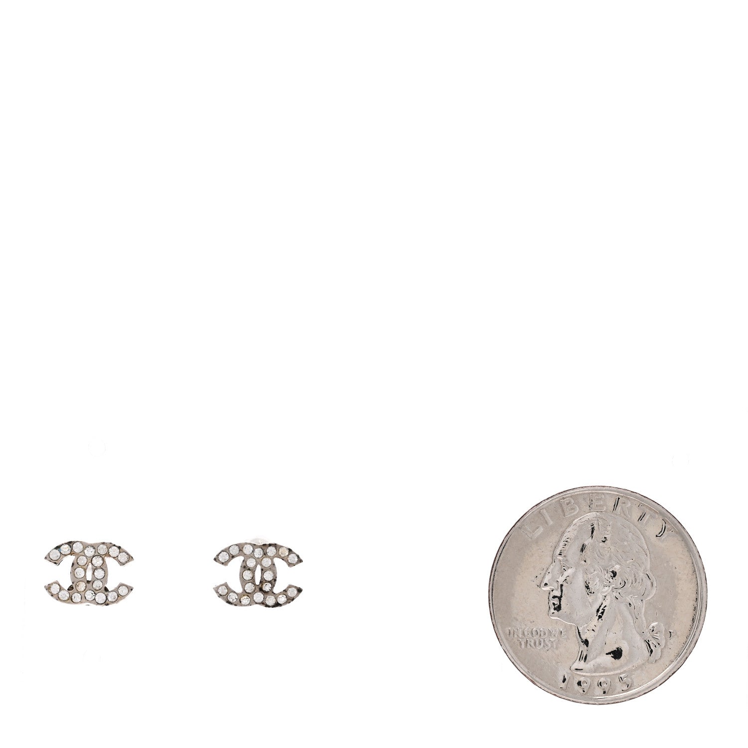 Crystal Mini CC Earrings Silver
