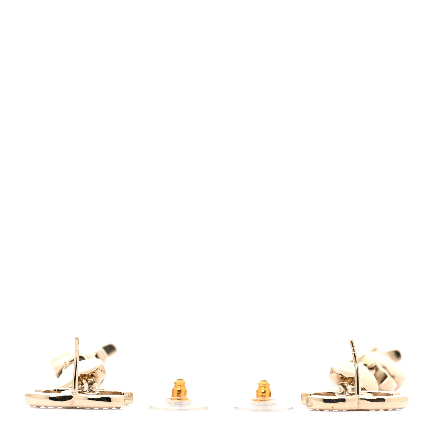 Crystal Pearl Charming Winter CC Star Heart Drop Earrings Gold