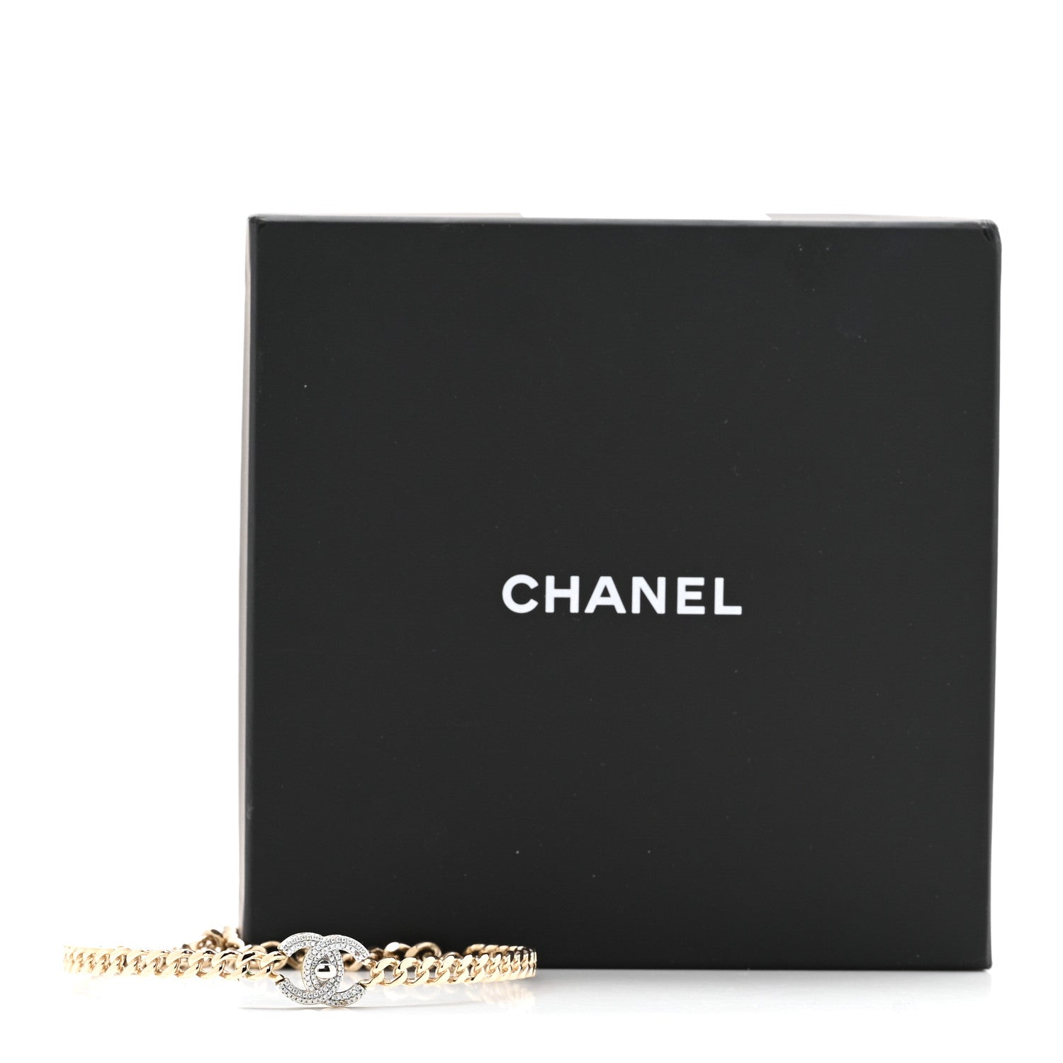 Crystal Chain CC Choker Necklace Gold Silver