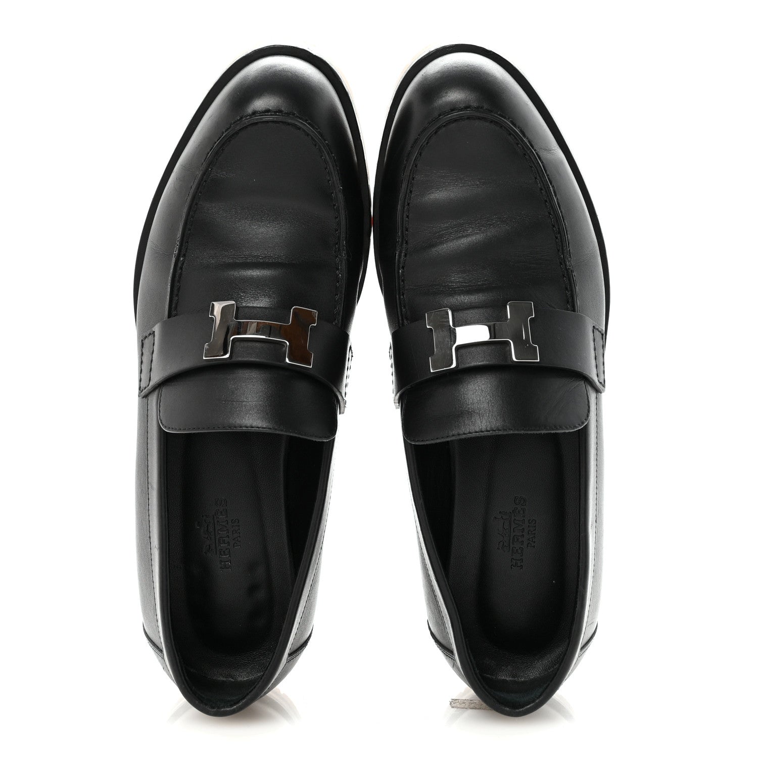 Calfskin Womens Faubourg Loafers 36.5 Black