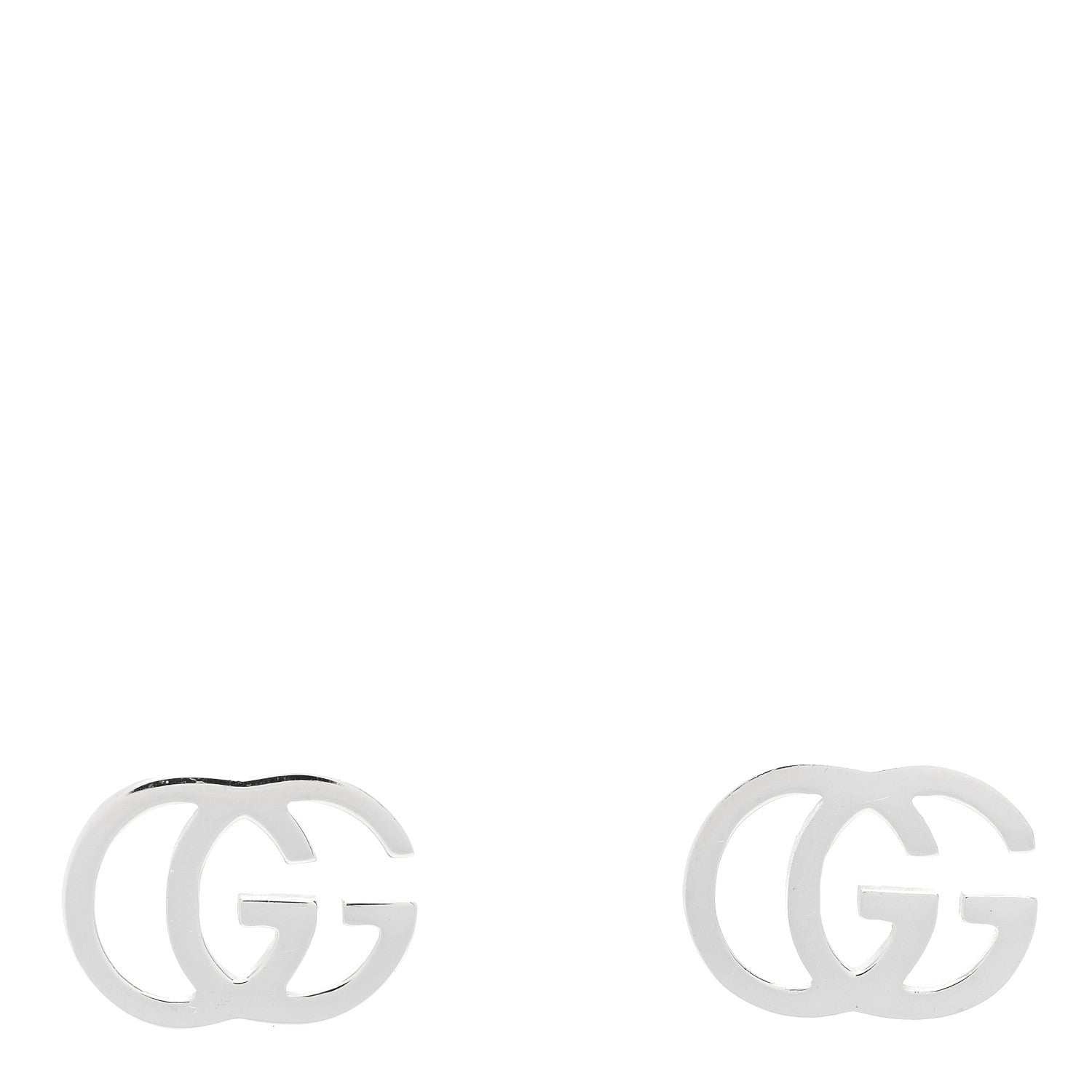 18K White Gold Running G Stud Earrings