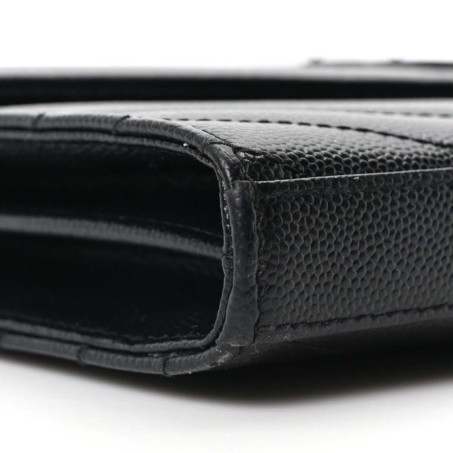 Grain De Poudre Matelasse Chevron Monogram Monochrome Chain Wallet Black
