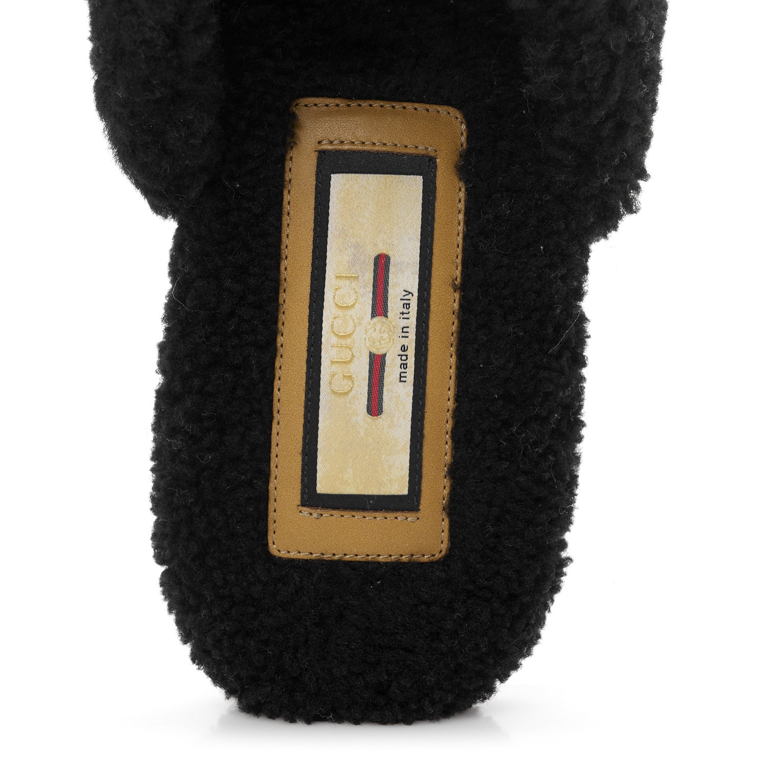 Shearling Interlocking G Mens Eileen Slippers 8 Black Butterscotch