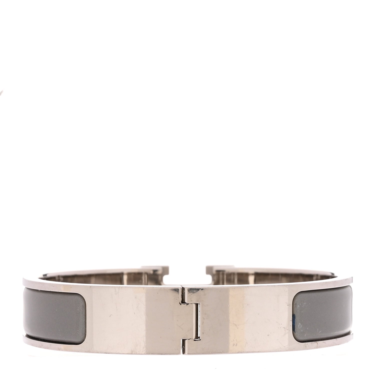 Enamel Narrow Clic Clac H Bracelet PM Gris Macadam