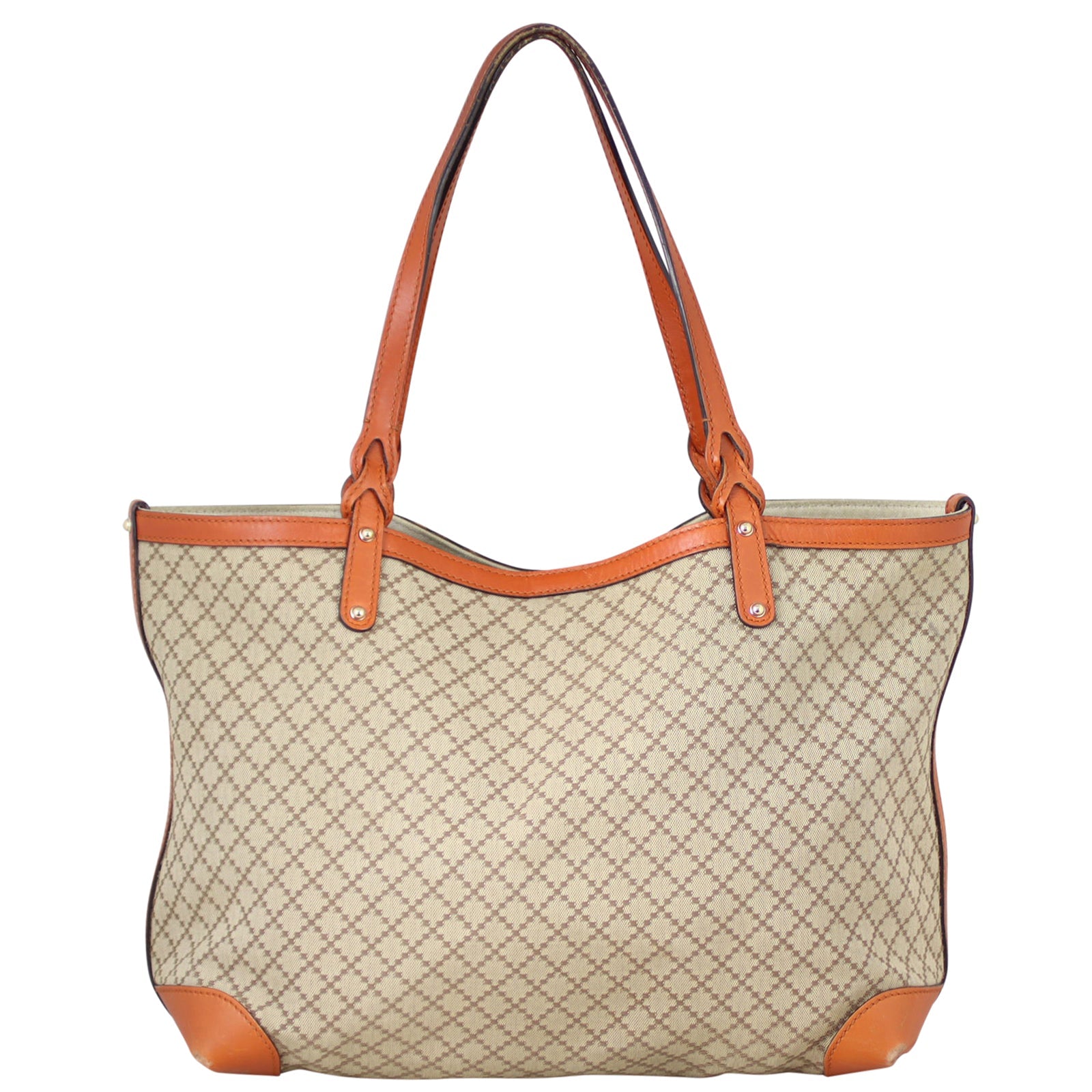 Gucci Diamante Canvas Craft Tote with Pouch