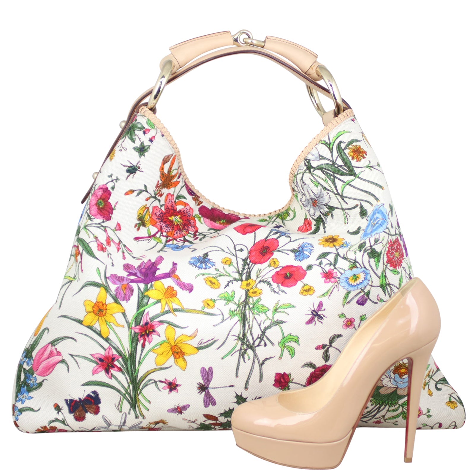 Gucci Flora Horsebit Hobo Large