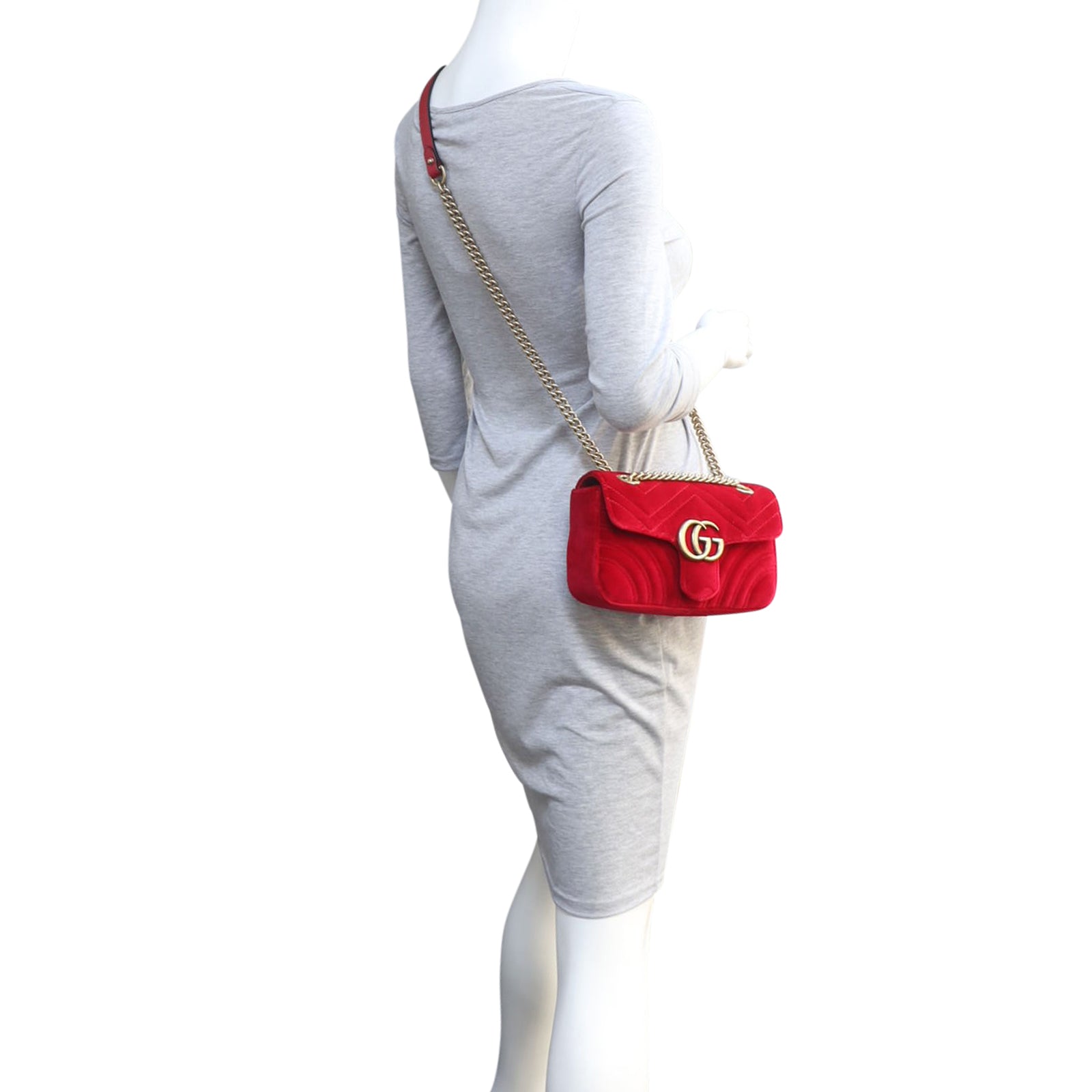 Gucci GG Marmont Velvet Mini Shoulder Bag