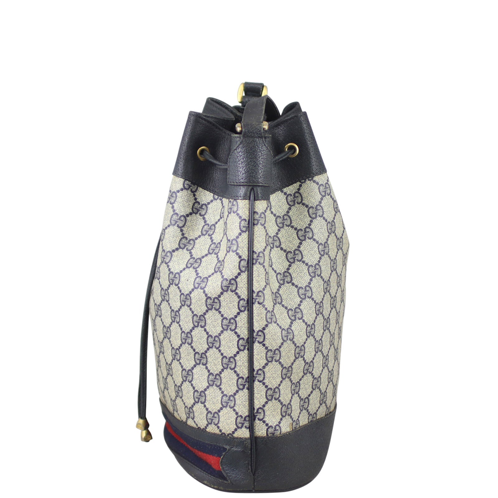 Gucci GG Supreme Vintage Web Bucket Bag