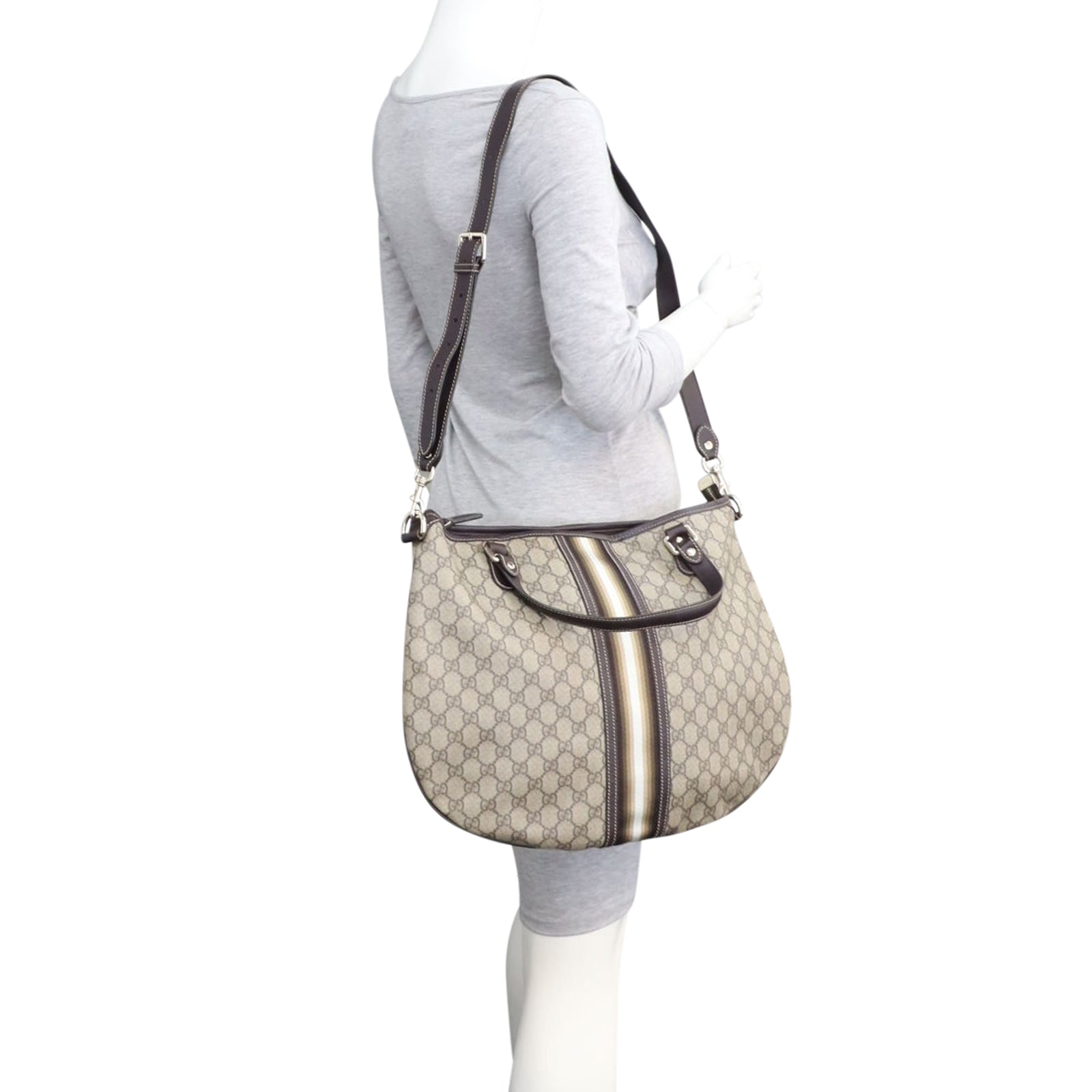 Gucci GG Supreme Retro Web Two Way Tote