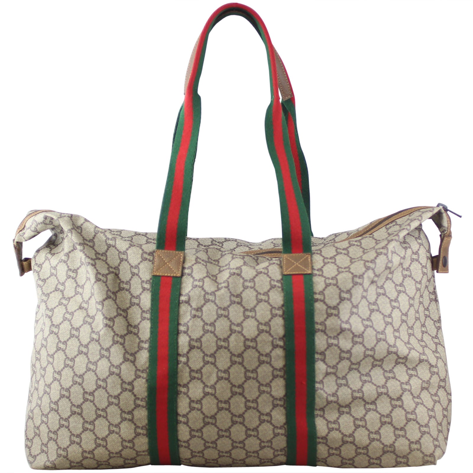 Gucci Vintage GG Plus Web Travel Tote