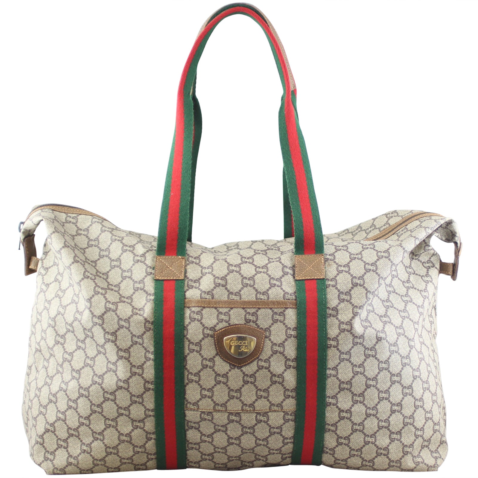Gucci Vintage GG Plus Web Travel Tote