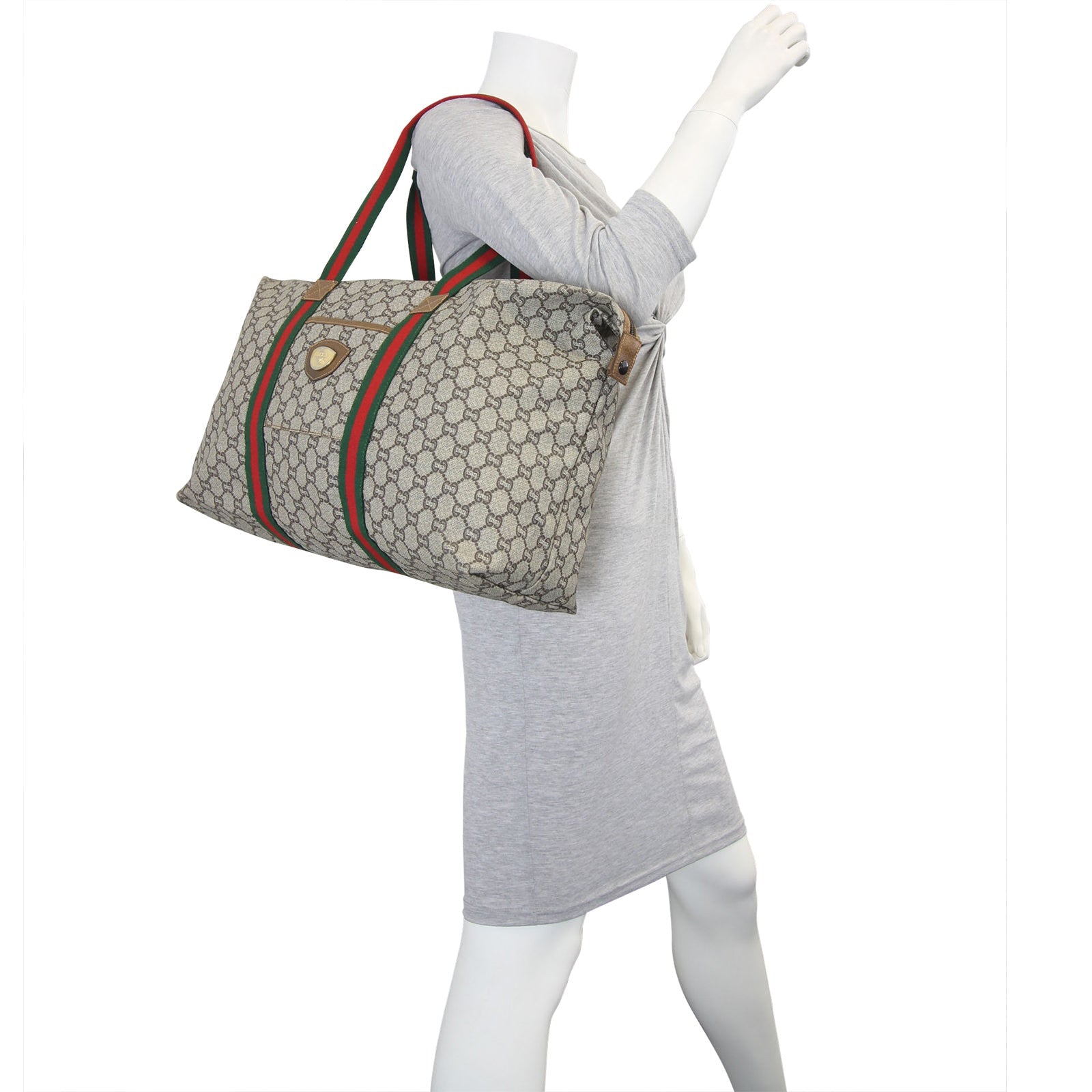 Gucci Vintage GG Plus Web Travel Tote
