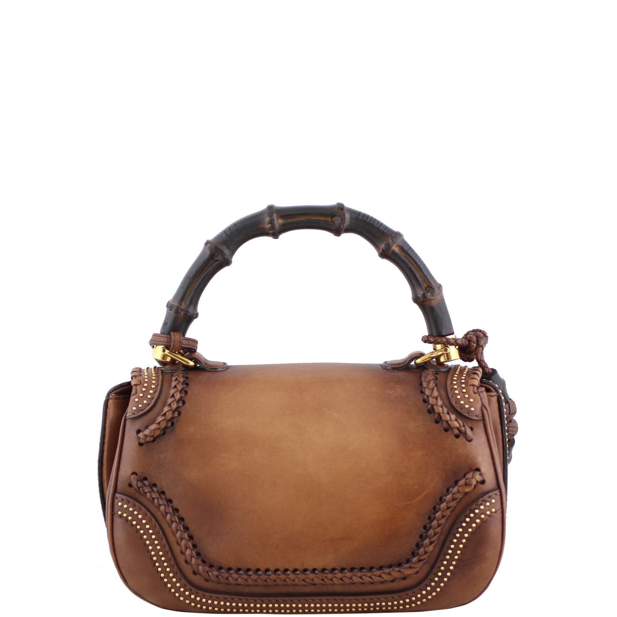 Gucci New Bamboo Stud-Embellished Bag Medium