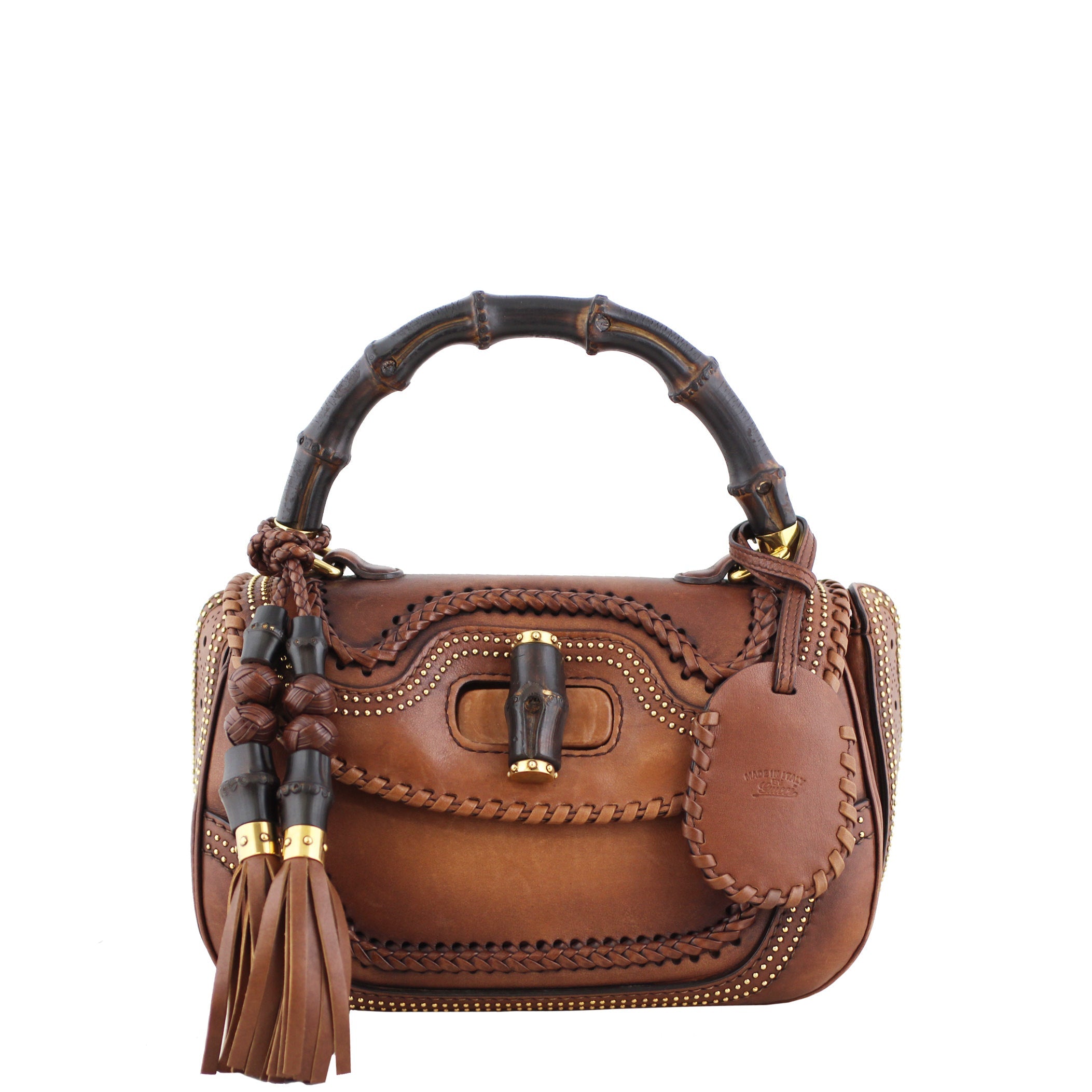 Gucci New Bamboo Stud-Embellished Bag Medium