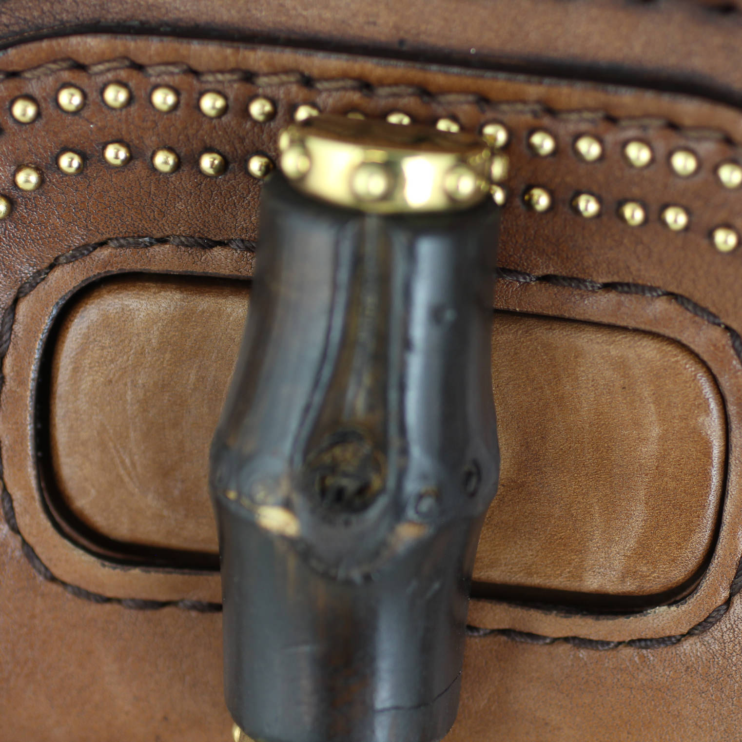 Gucci New Bamboo Stud-Embellished Bag Medium