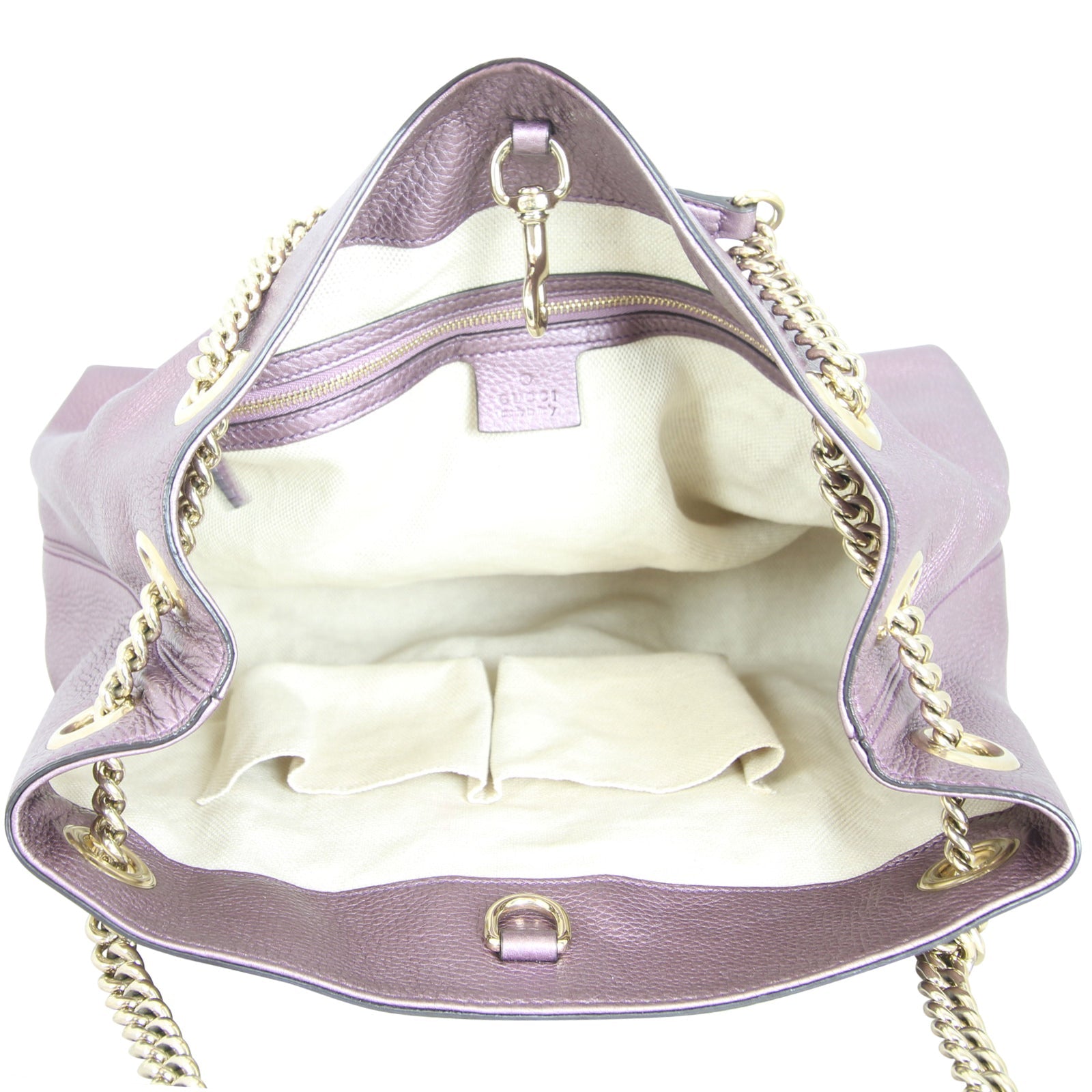 Gucci Soho Chain Medium Shoulder Bag Metallic