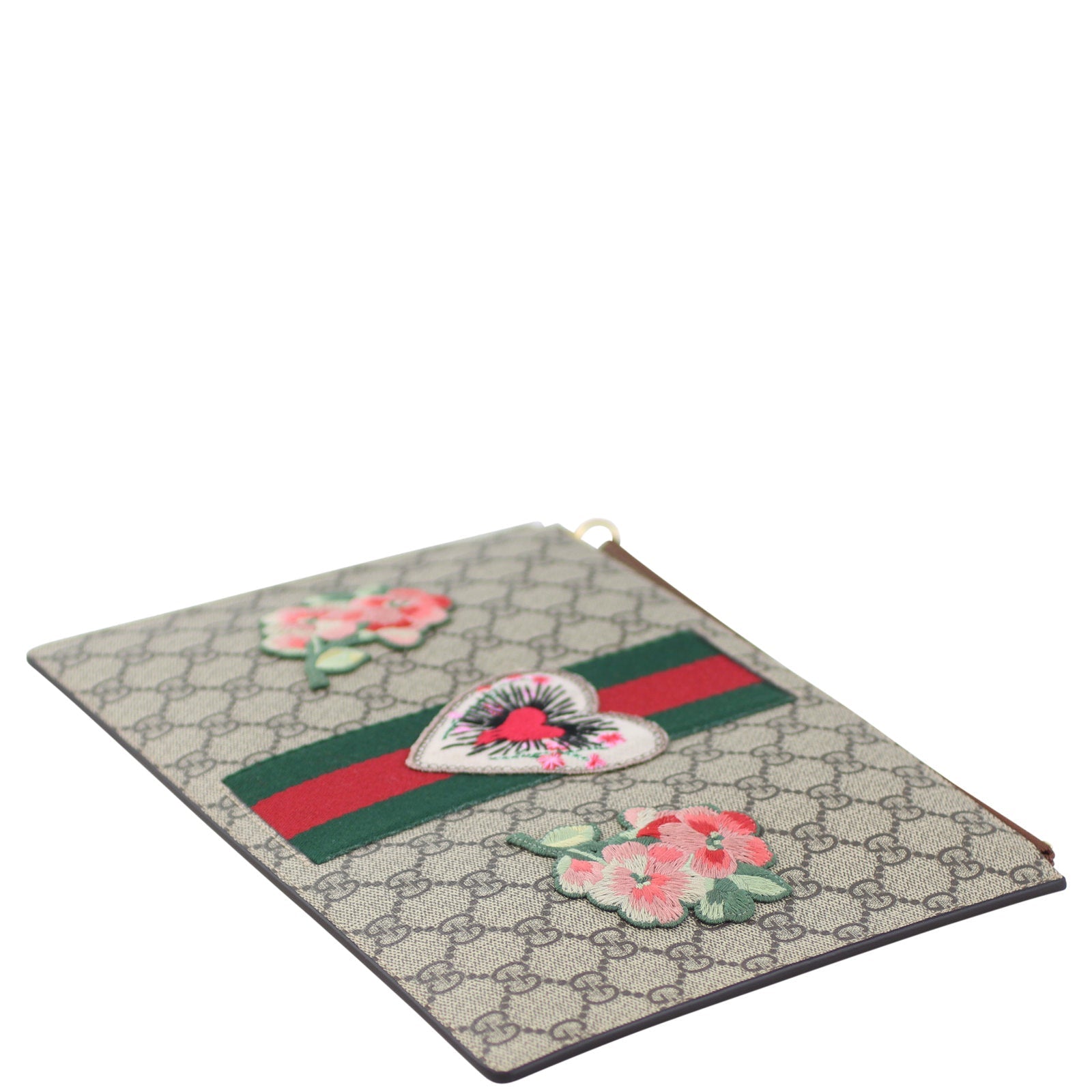 Gucci GG Supreme Heart Patch Pouch