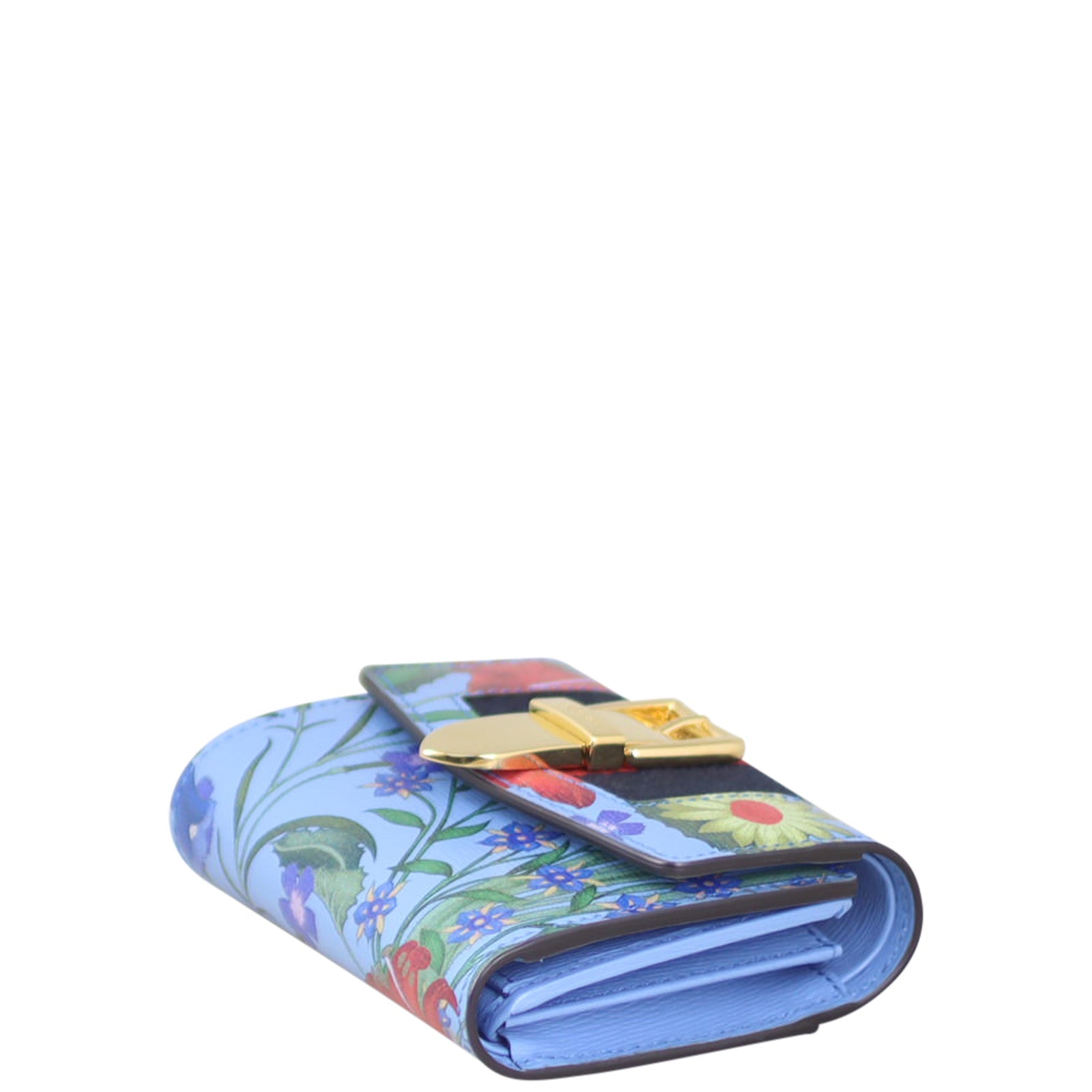 Gucci Sylvie Floral Print Leather Wallet