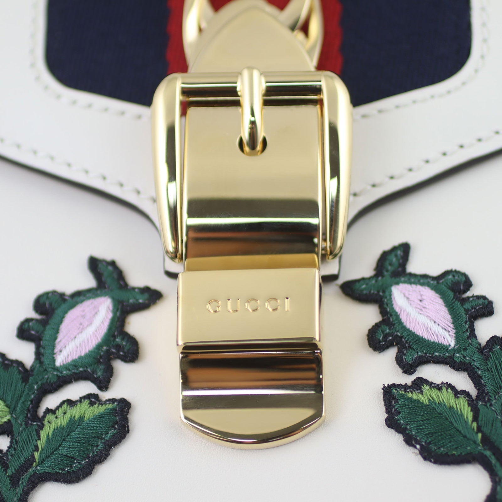 Gucci Sylvie Embroidered Top Handle Mini Bag