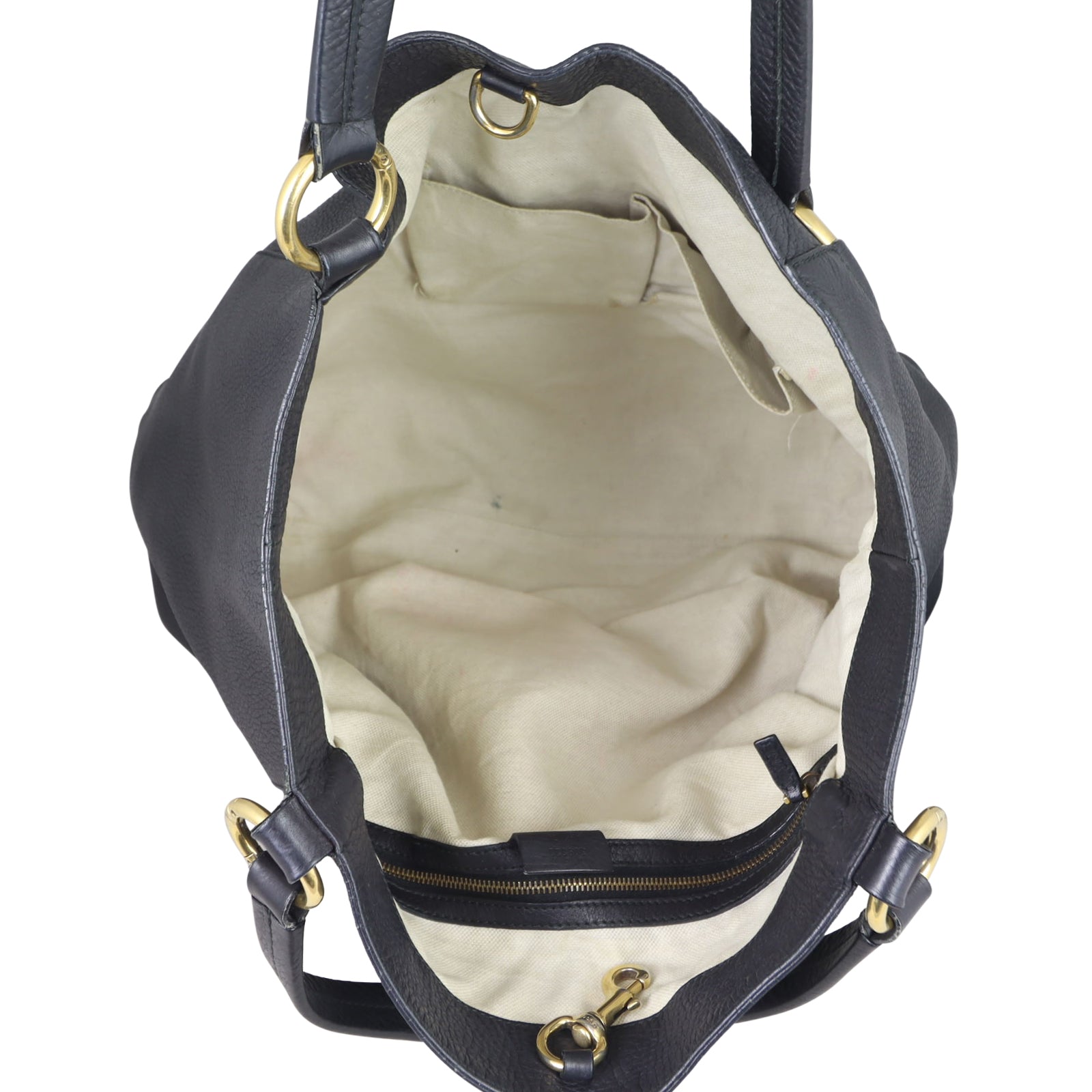 Gucci Twill Plait G Leather Hobo