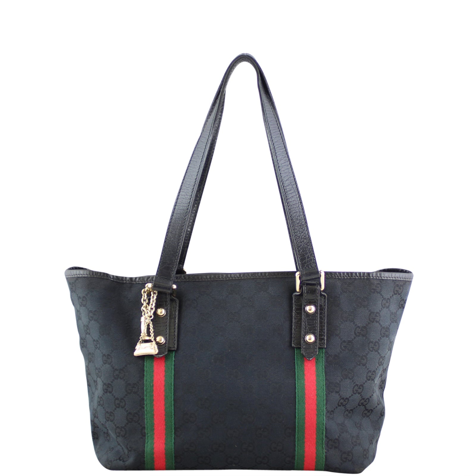 Gucci GG Web Sherry Line Shoulder Tote