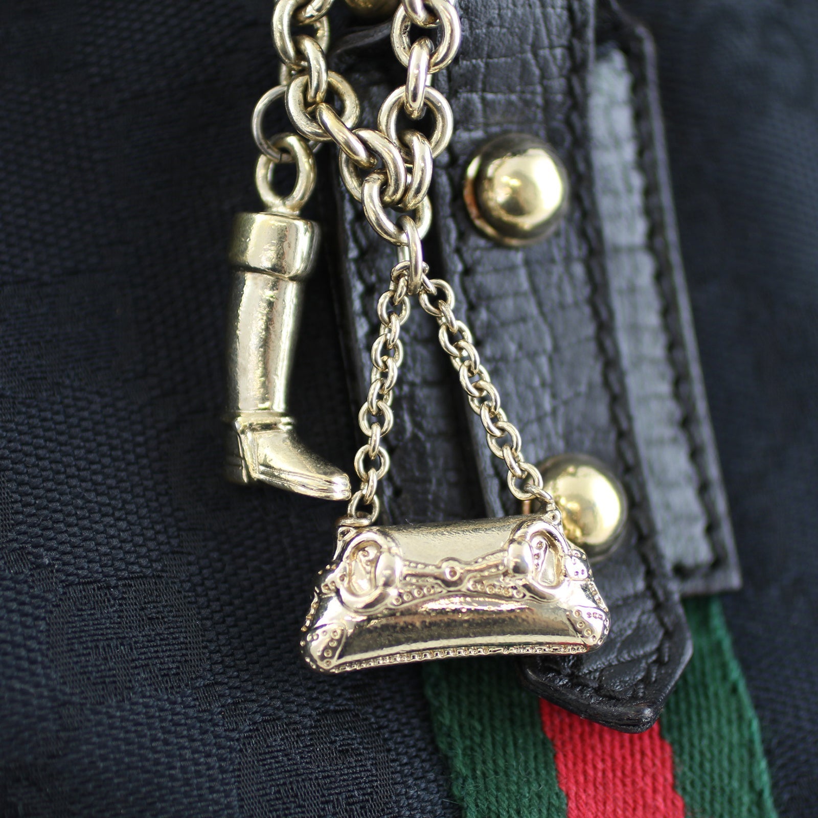 Gucci GG Web Sherry Line Shoulder Tote