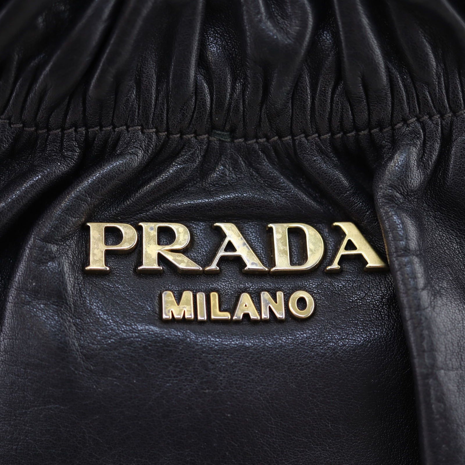 Prada Pleated Nappa Shoulder Bag