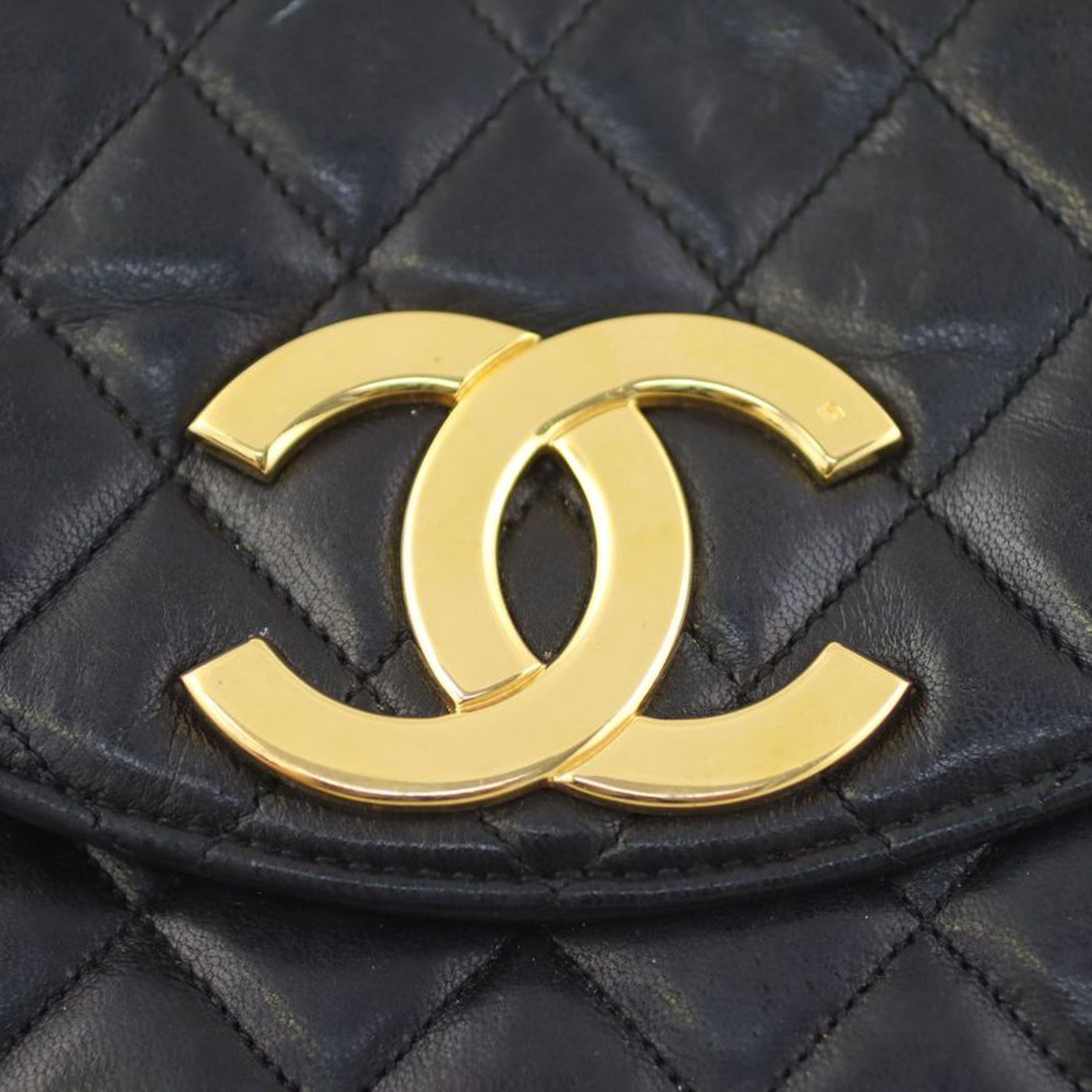 Chanel CC Round Quilted Flap Bag