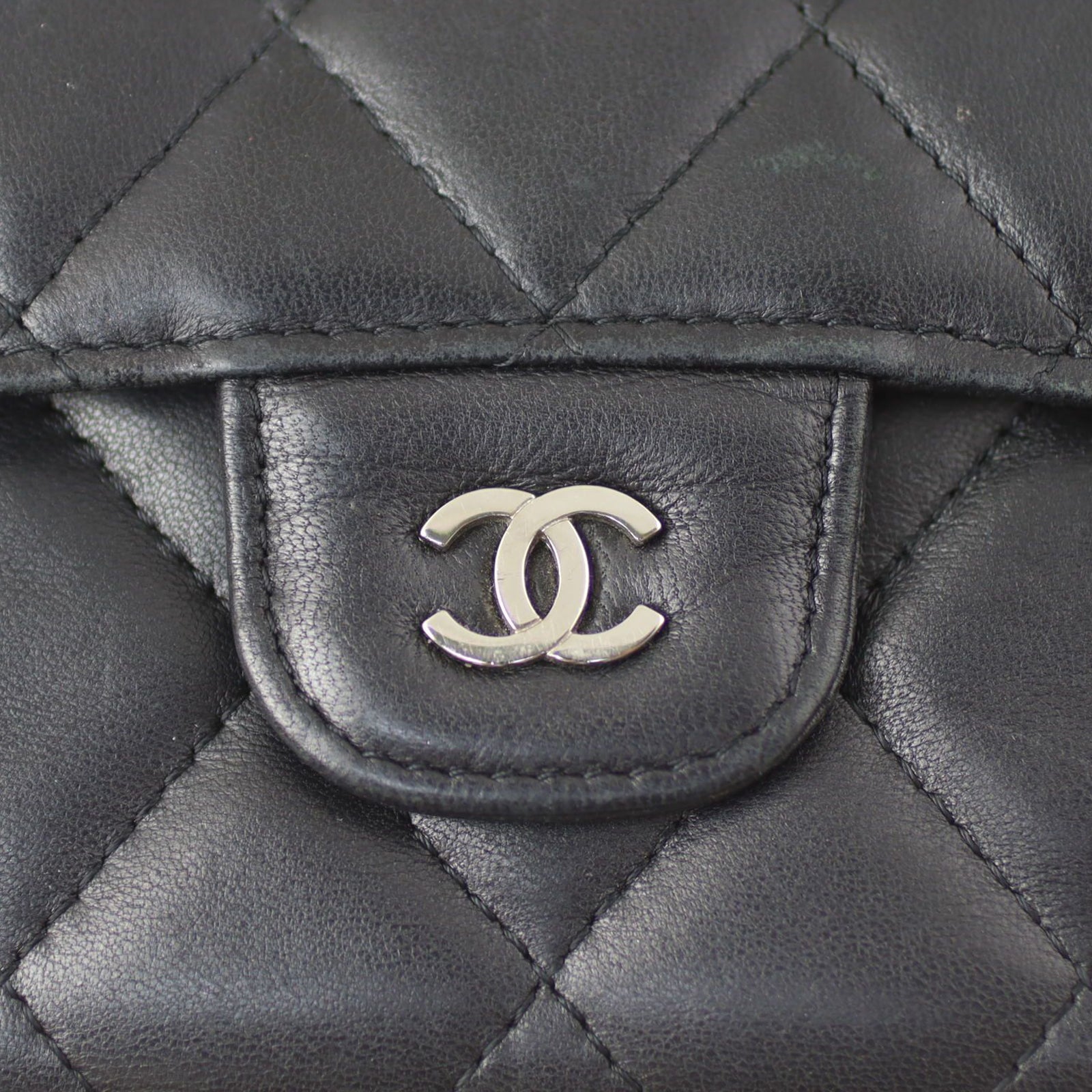 Chanel Classic Flap Wallet | Diamond Silver Hardware