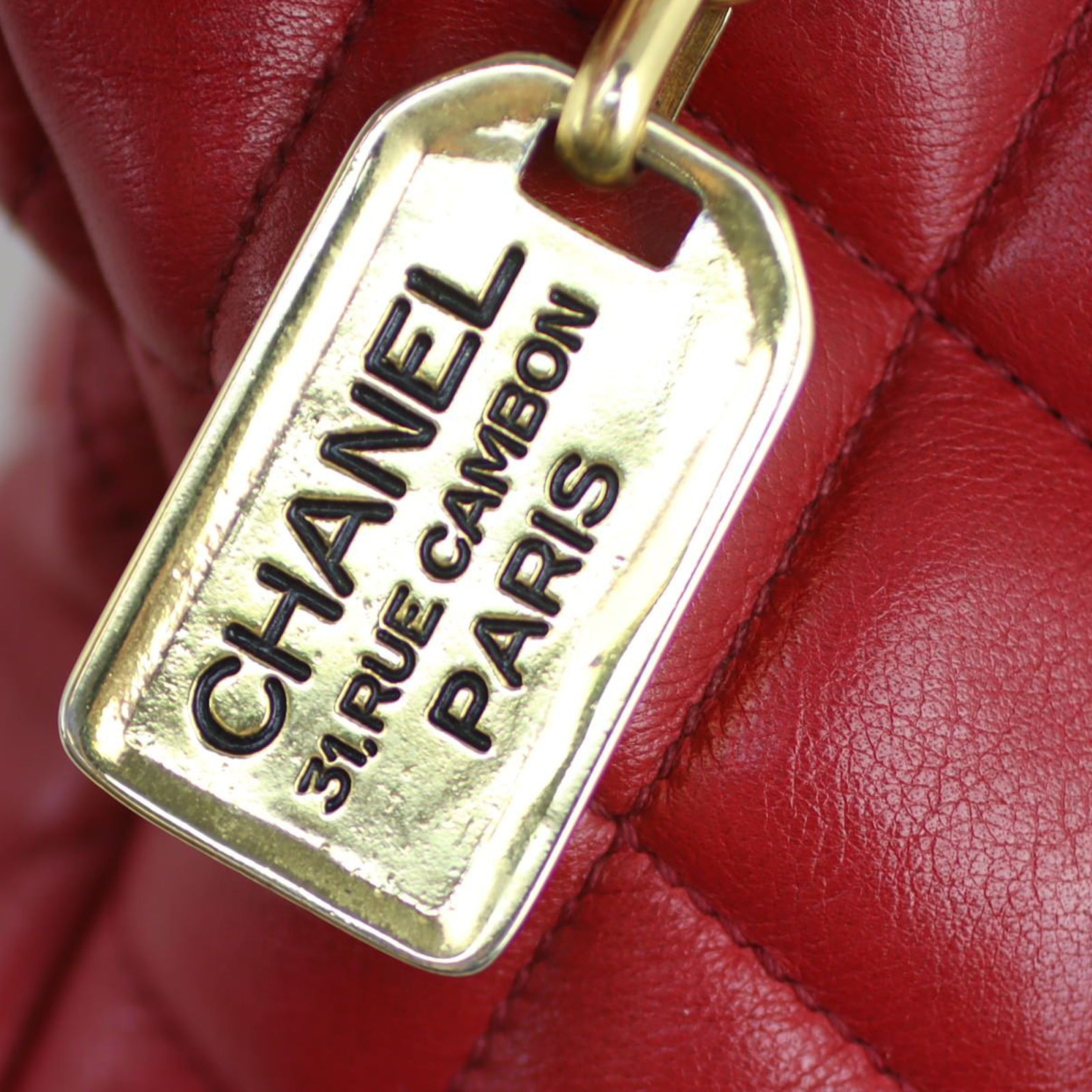 Chanel CC Quilted Tote Bag | Deep Red