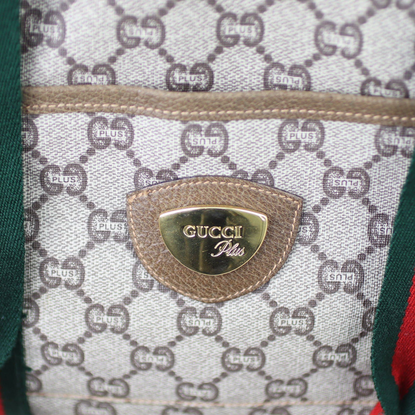 Gucci Vintage GG Plus Web Travel Tote